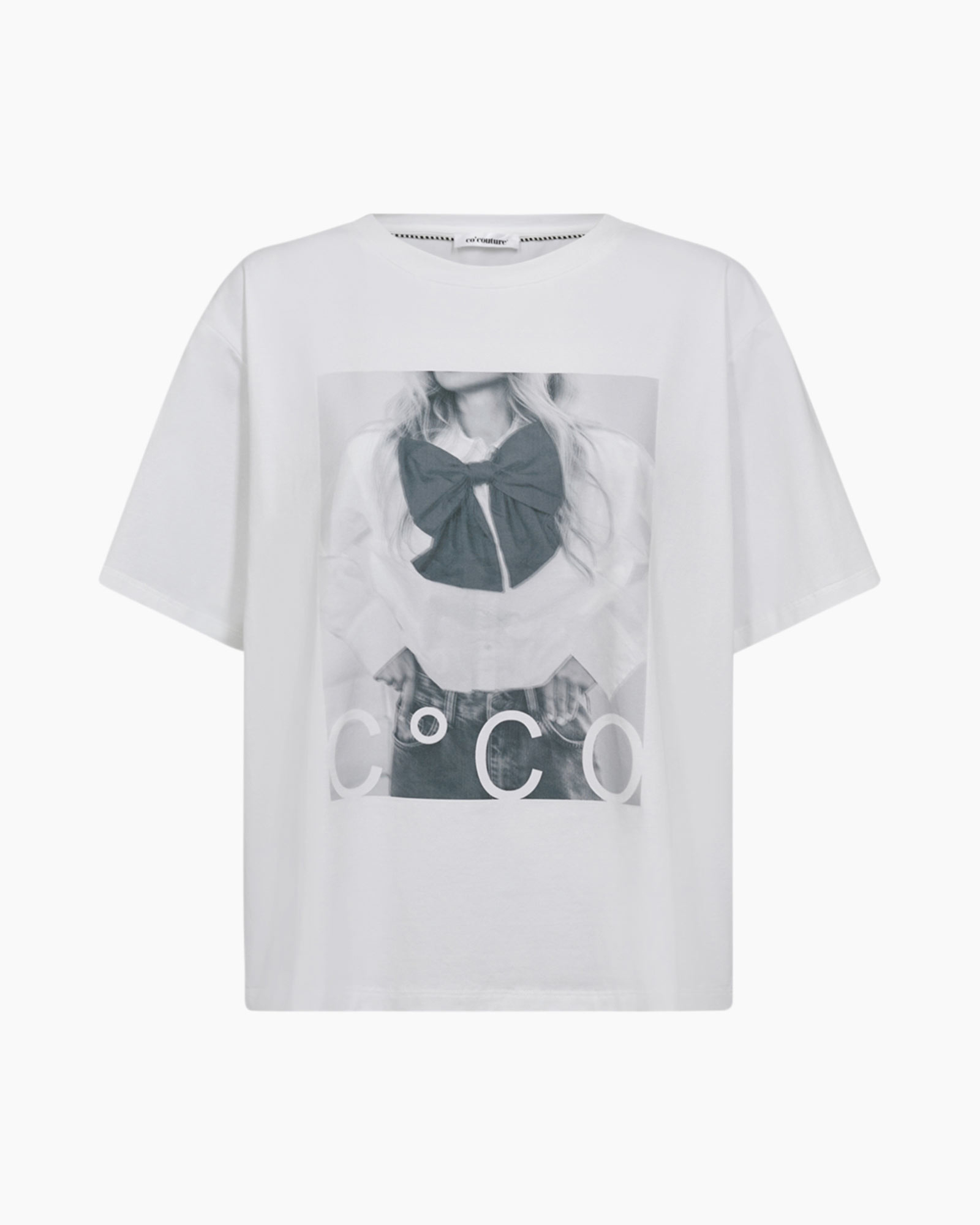 T-shirt Korte Mouw Siara Bow Oversize Wit