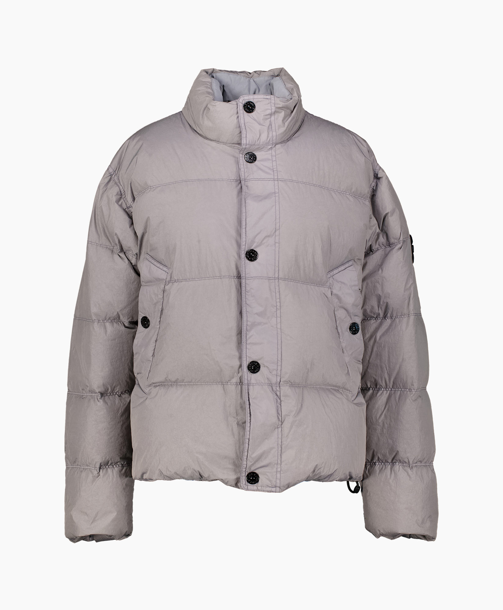 puffer jas, donsjas, warmte, grijs, kraagstand