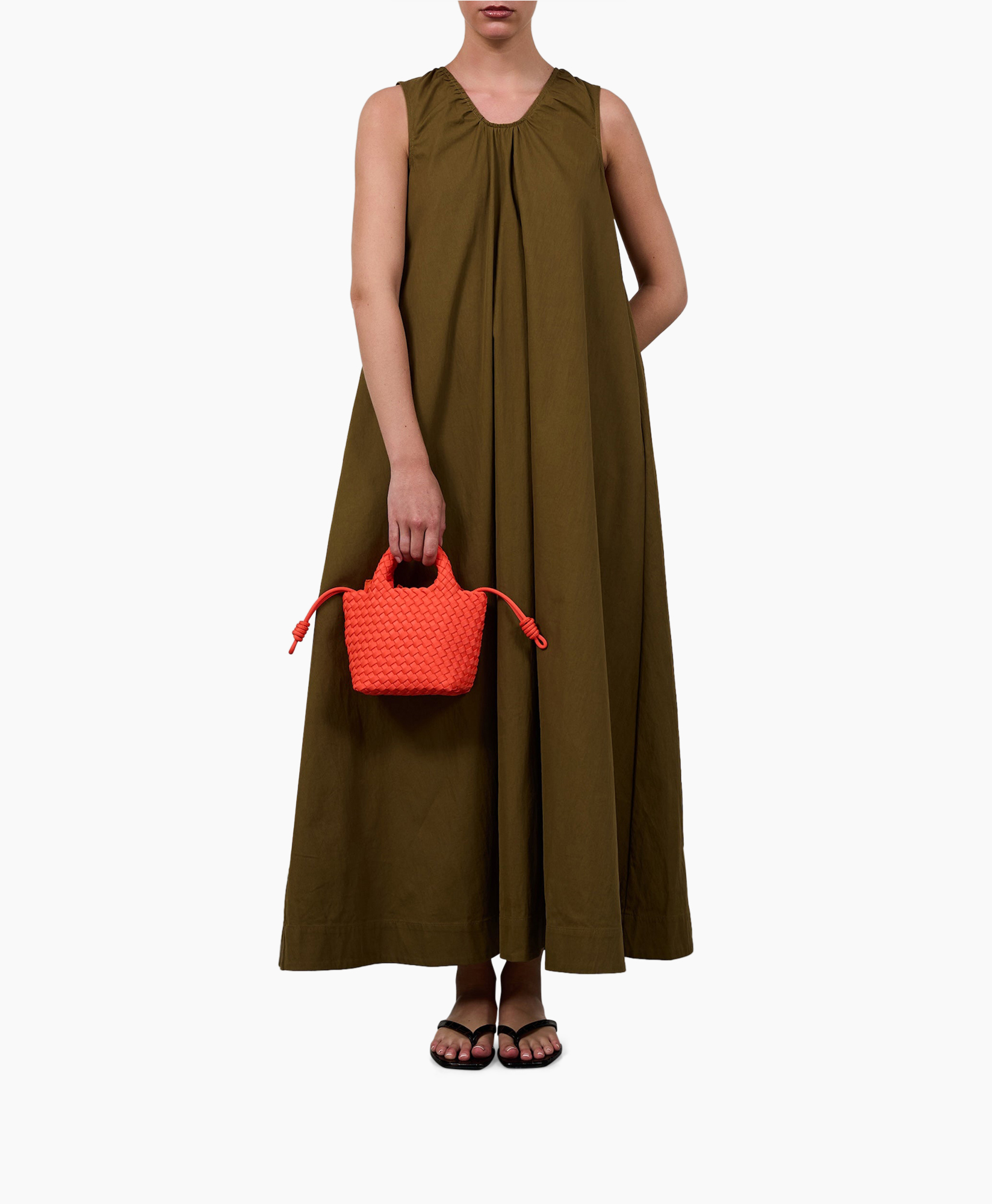 handtas, genaaid, oranje, bandana, sjaal