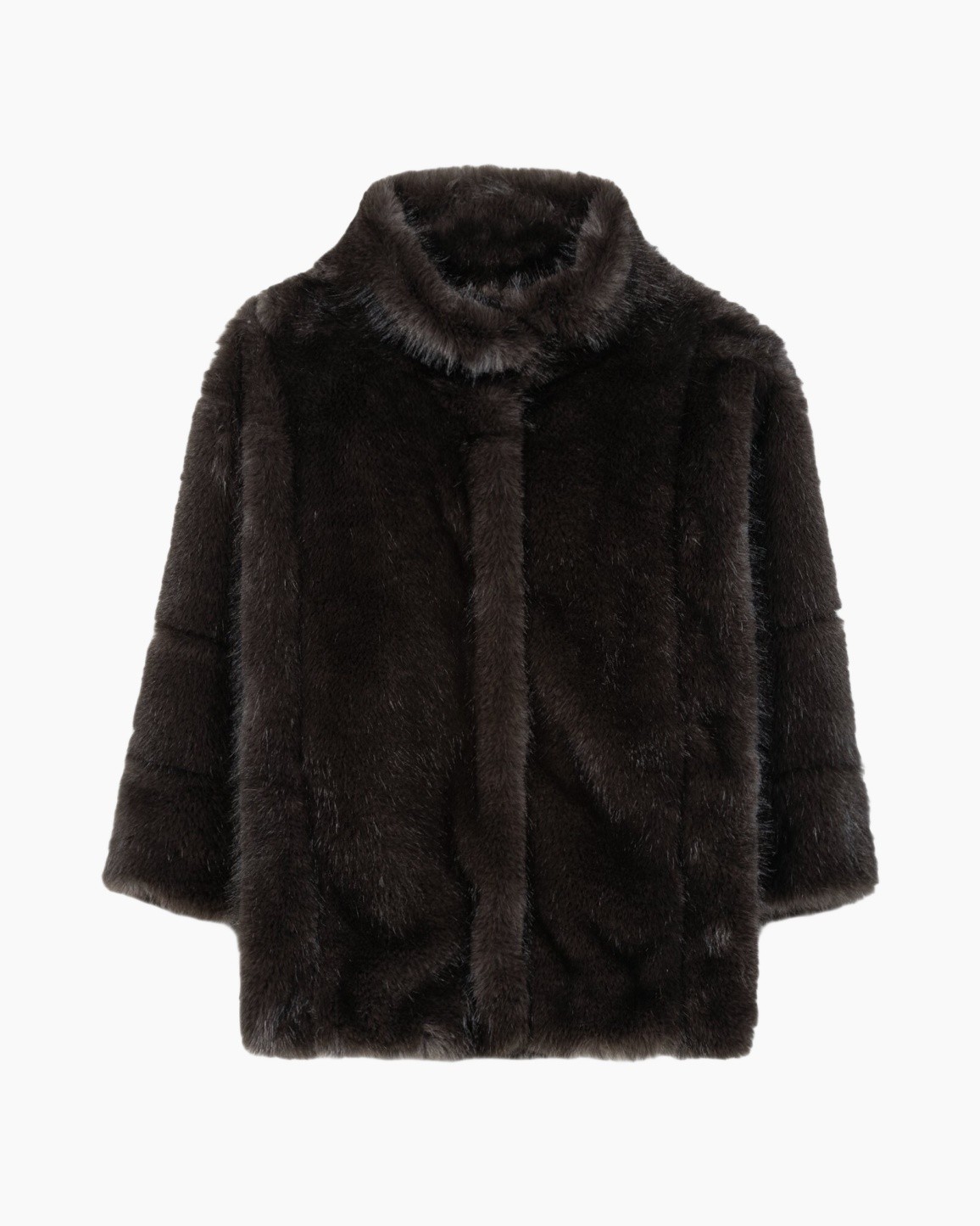 jas hais, zwart jas, lang model, kraagloze?, puffer stijl
