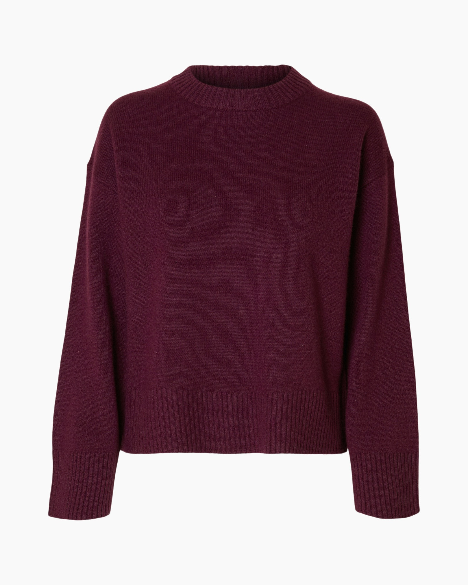 Trui Cille Cashmere Blend Ls Knit O-n Aubergine