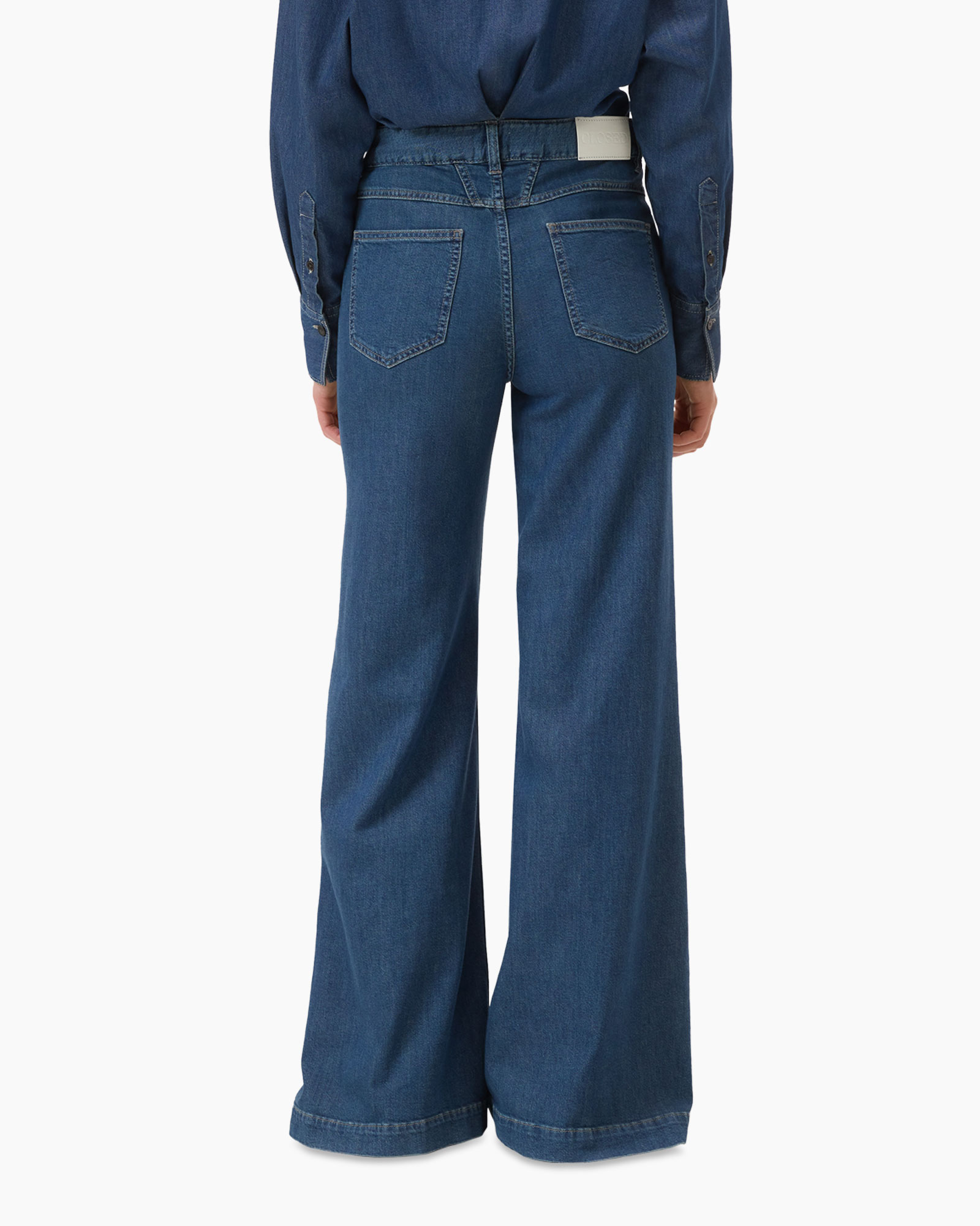 spijkerbroek, wijdere pijp, denim, hoge taille, broeken