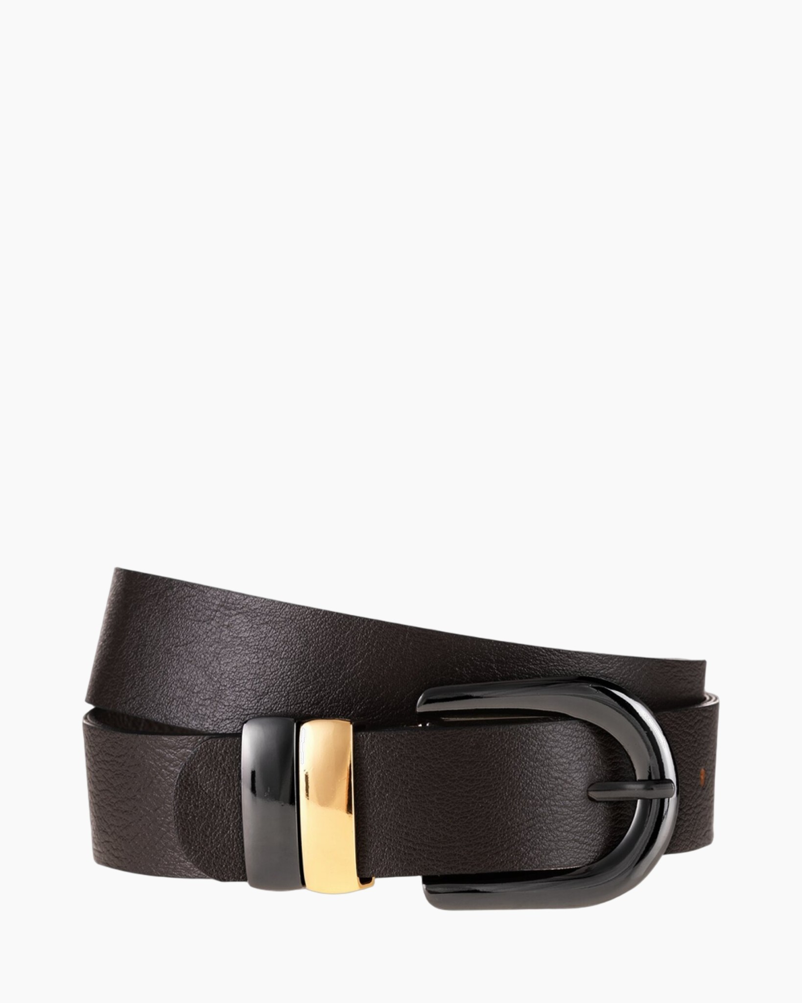 riem, leer, bruin, tweekleurige gesp, mode-accessoire