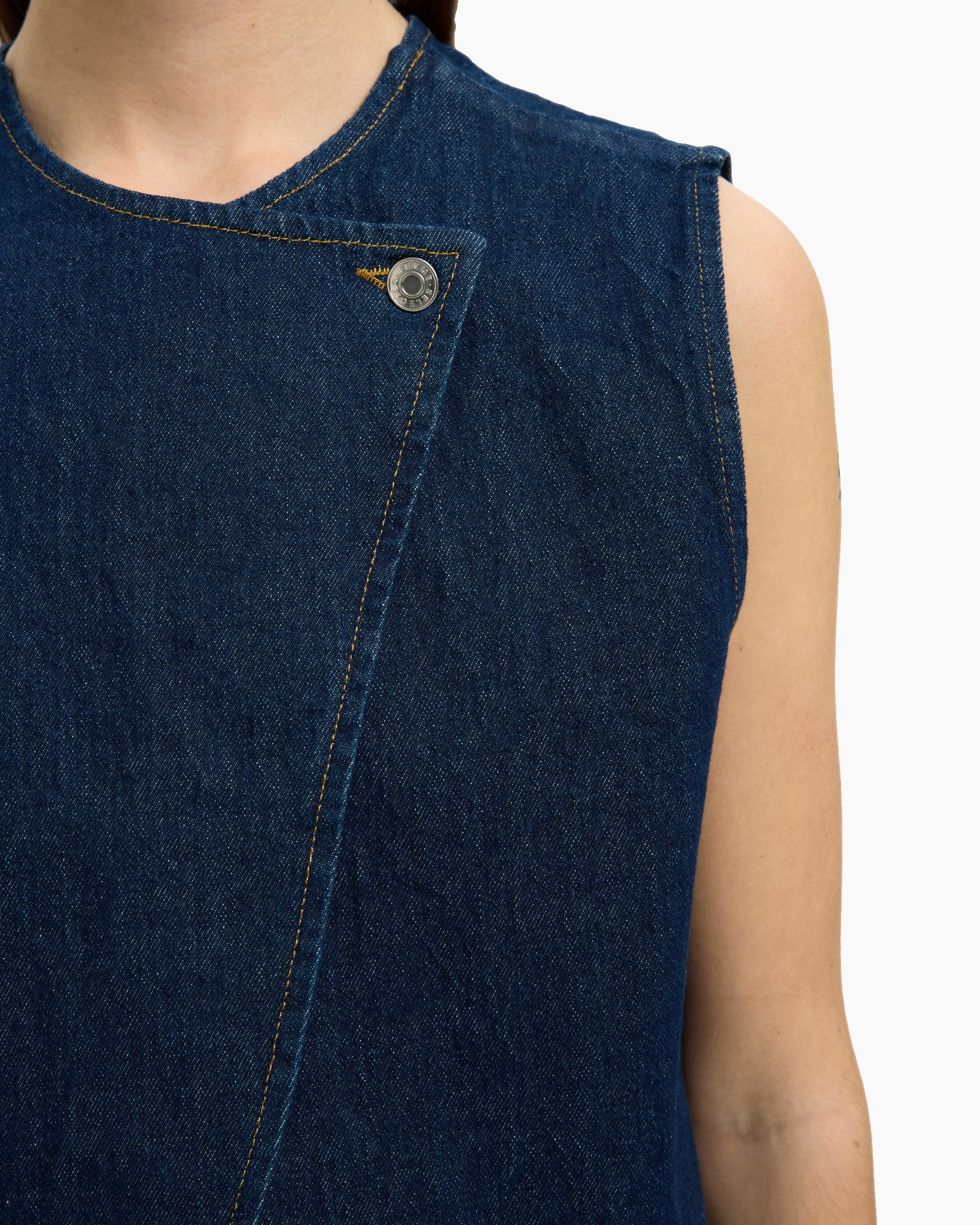 Vest Vida-kori Denim Vest Donker Blauw