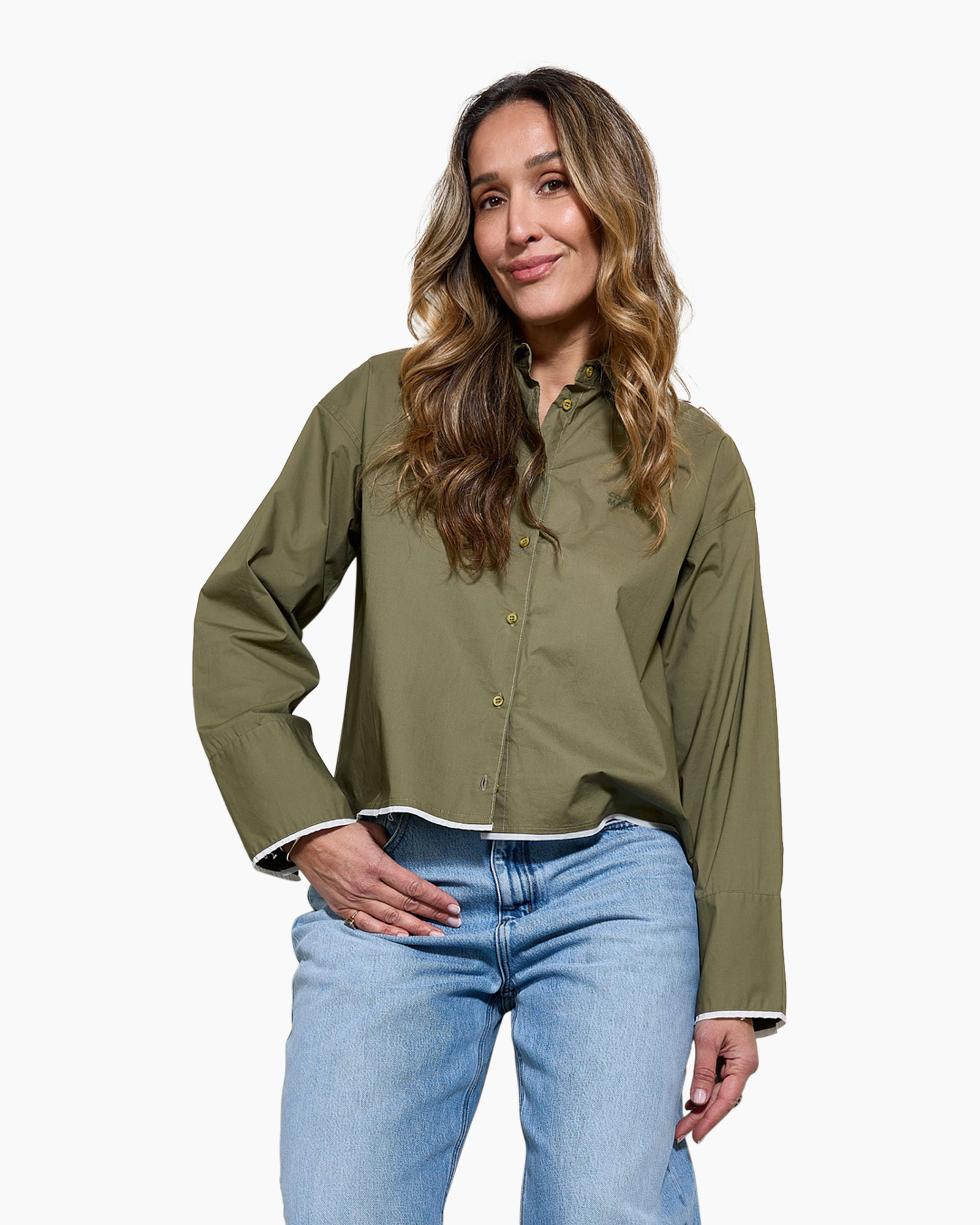Shirt, Lange mouwen, Jeans, Persoon, Vrouw