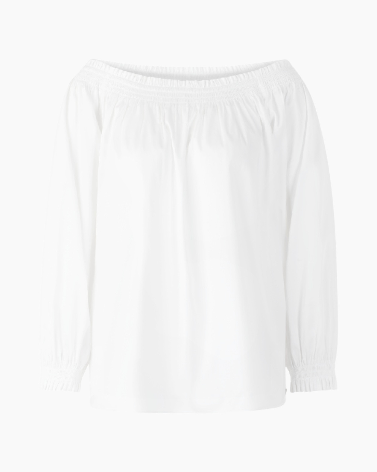 bovenzijdezij, witte-top, blouse, pofmouwen, katoen