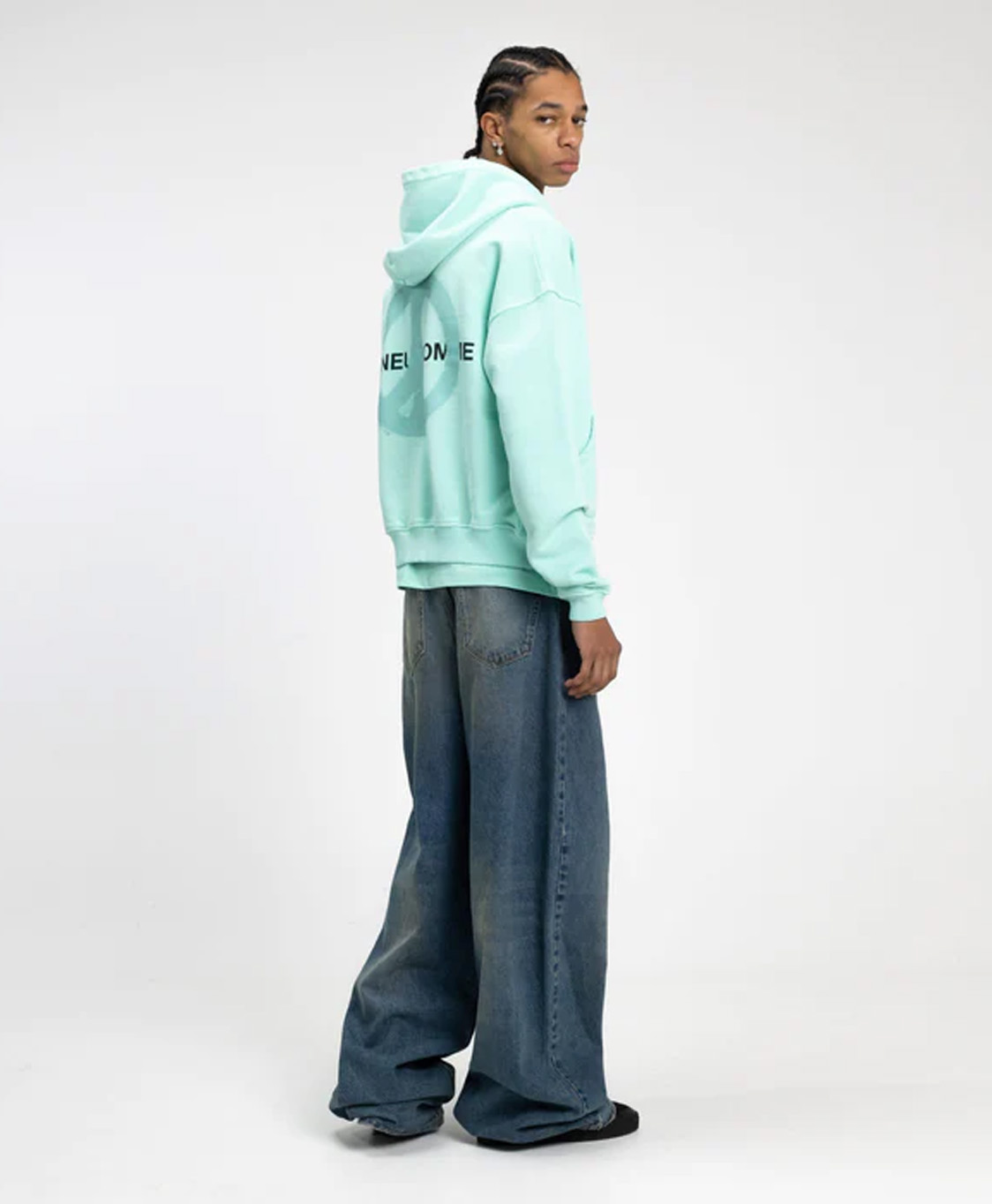 Flaneur Homme Hoodie Peace Zip-up Hoodie turquoise