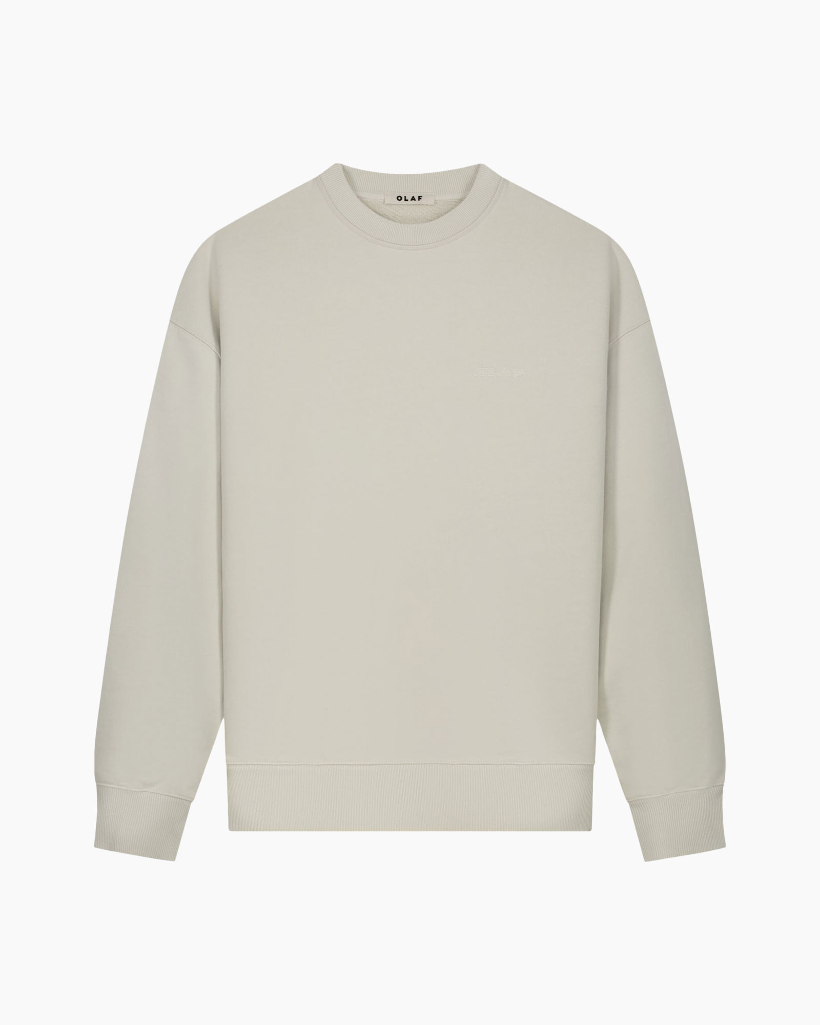 sweatshirt, crewneck, lange mouwen, beige, vlak