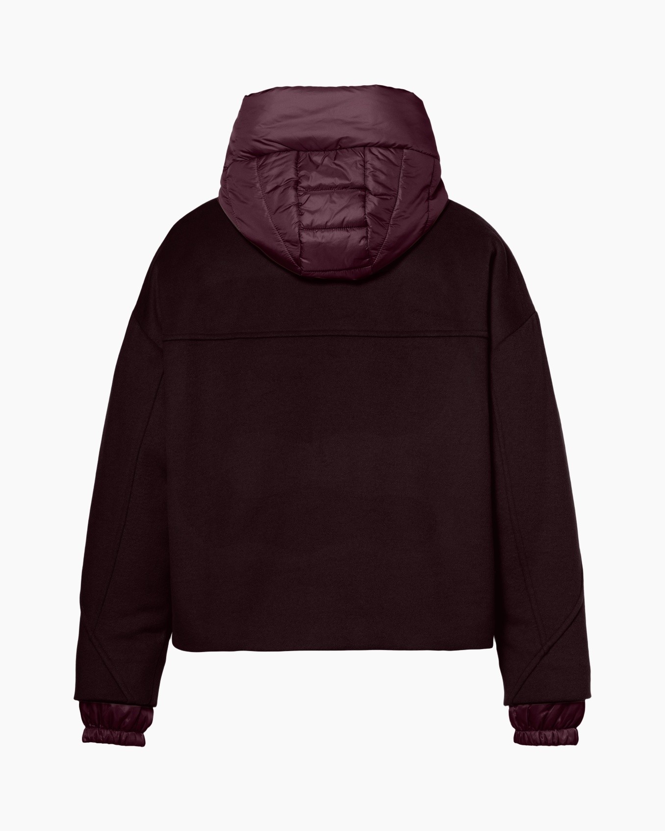 jas|jasje, kapmantel, winter, donkerrood, puffer