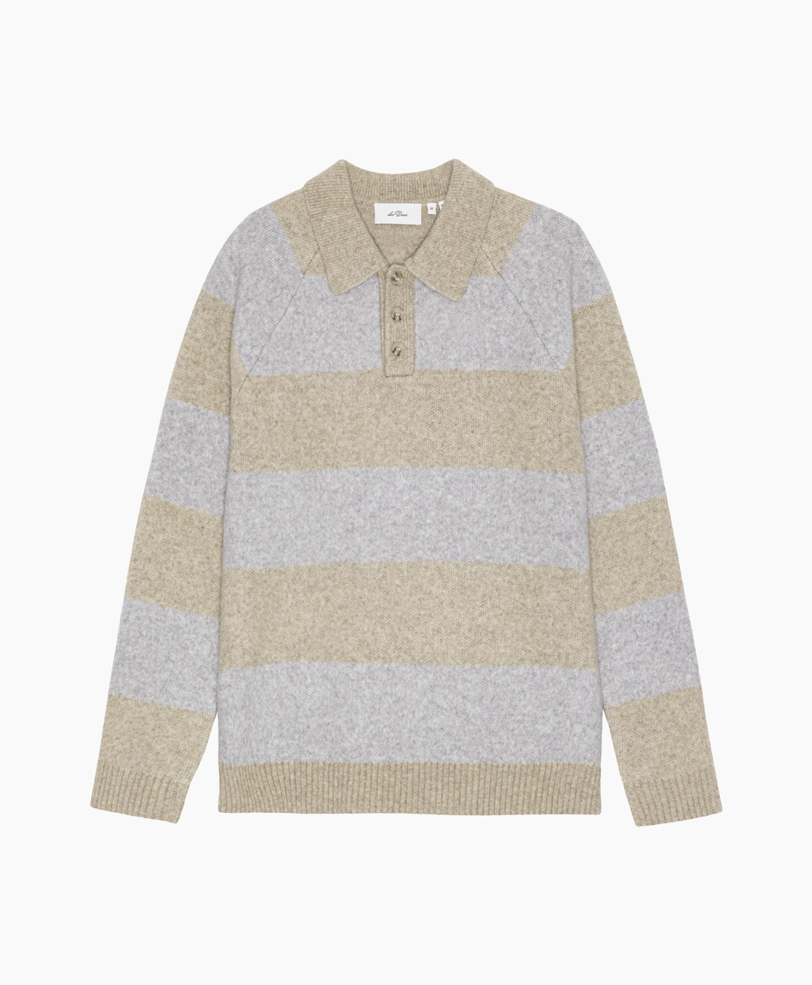 gestreept, pullover, gebreid, kraag, langermouw