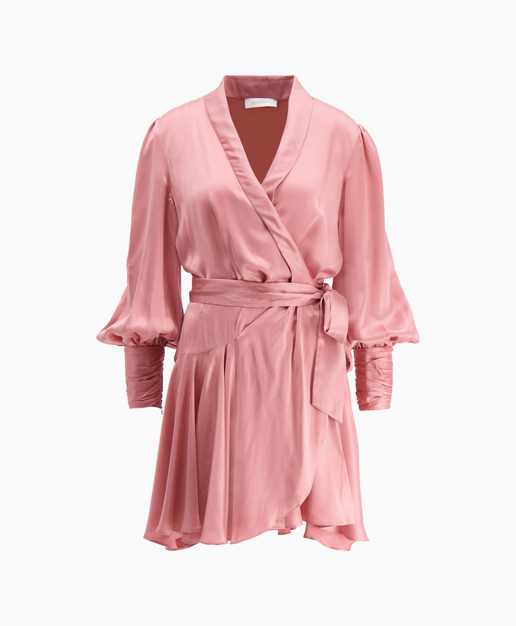Zimmermann Jurk Silk Wrap Mini Rose