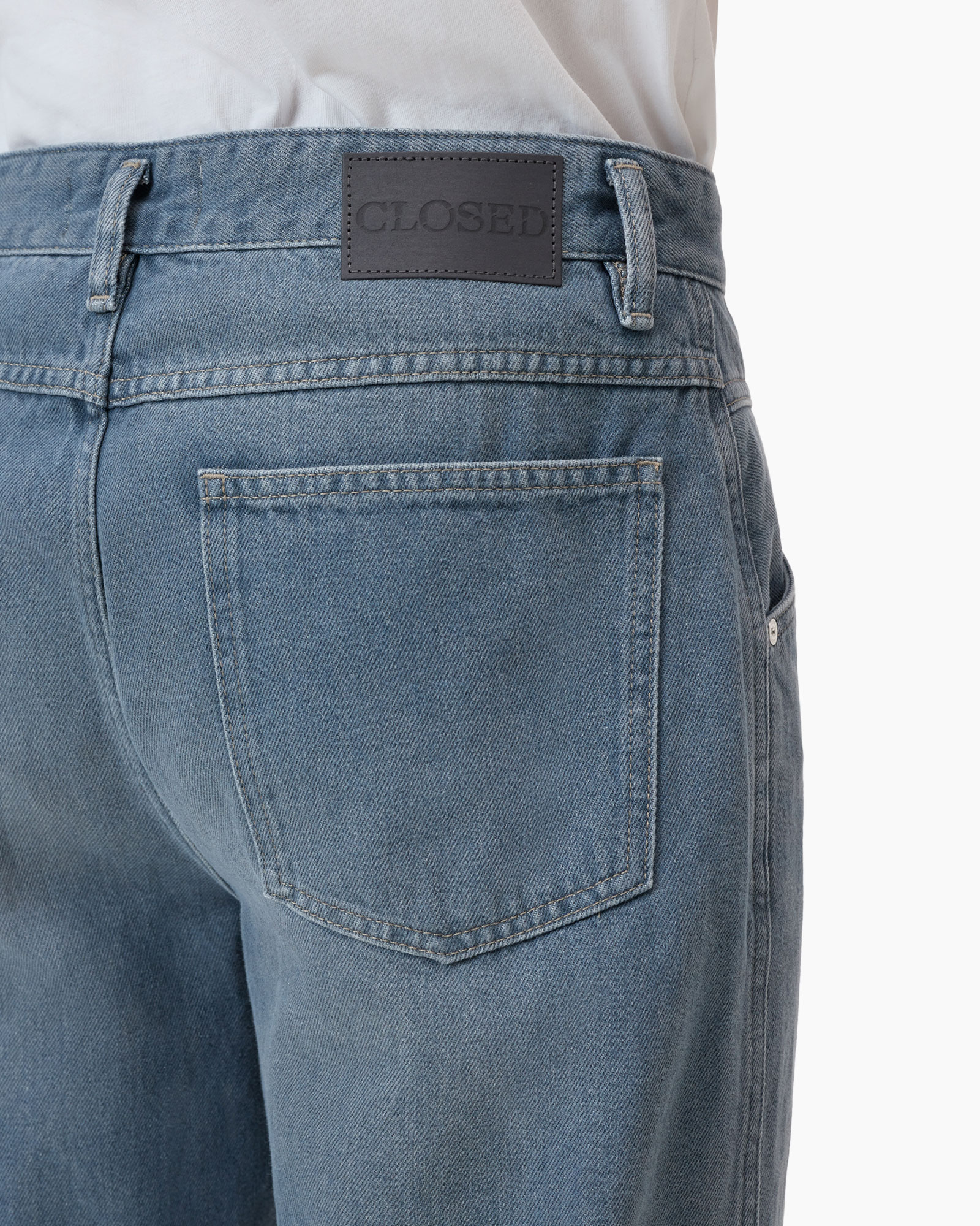 spijkerbroek, denim, achterzak, blauw, riemlussen