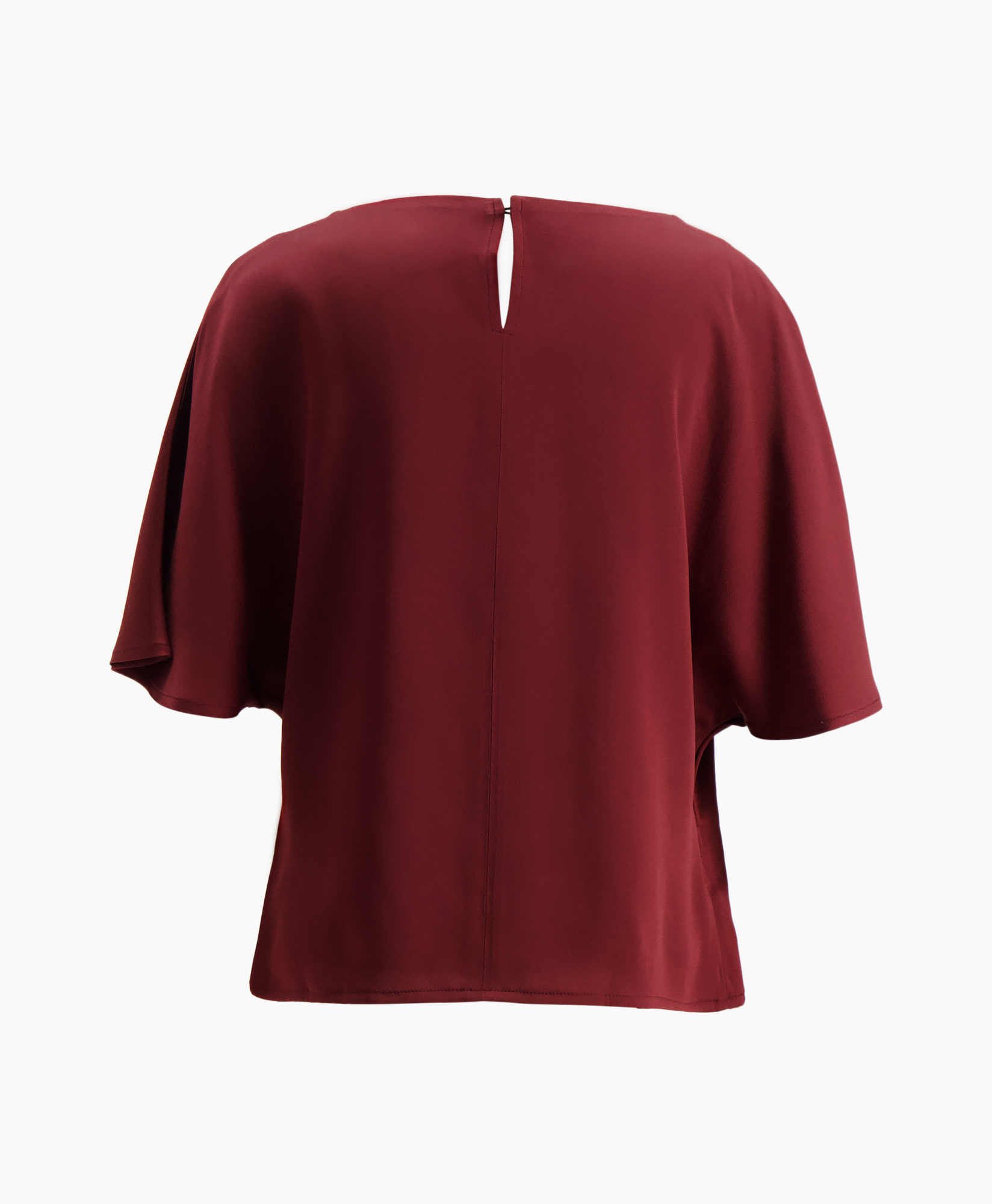 blouse, top, short sleeves, burgundy, solid color