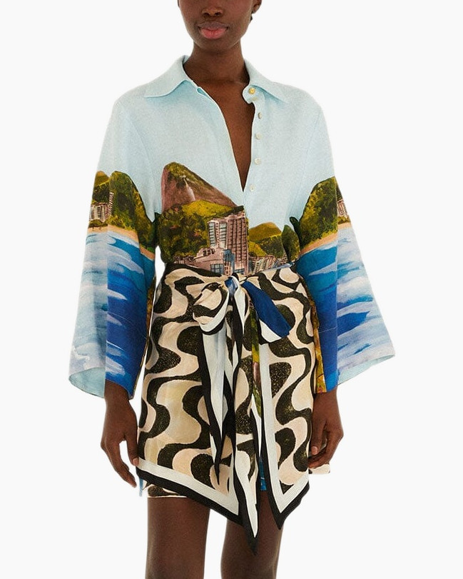 kimono, _wrap jurk, kleurvol, print, riem