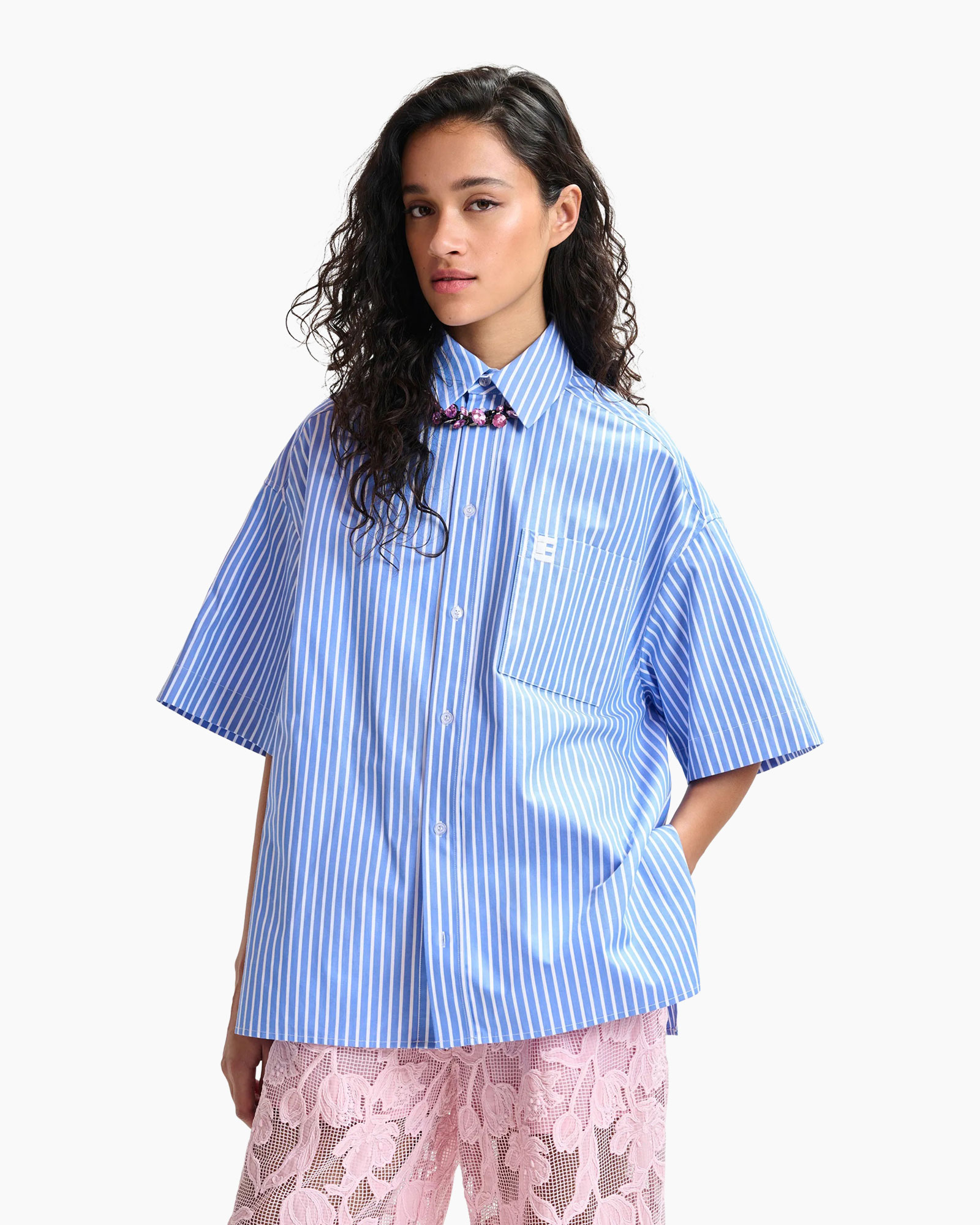 Blouse Hemd Blauw