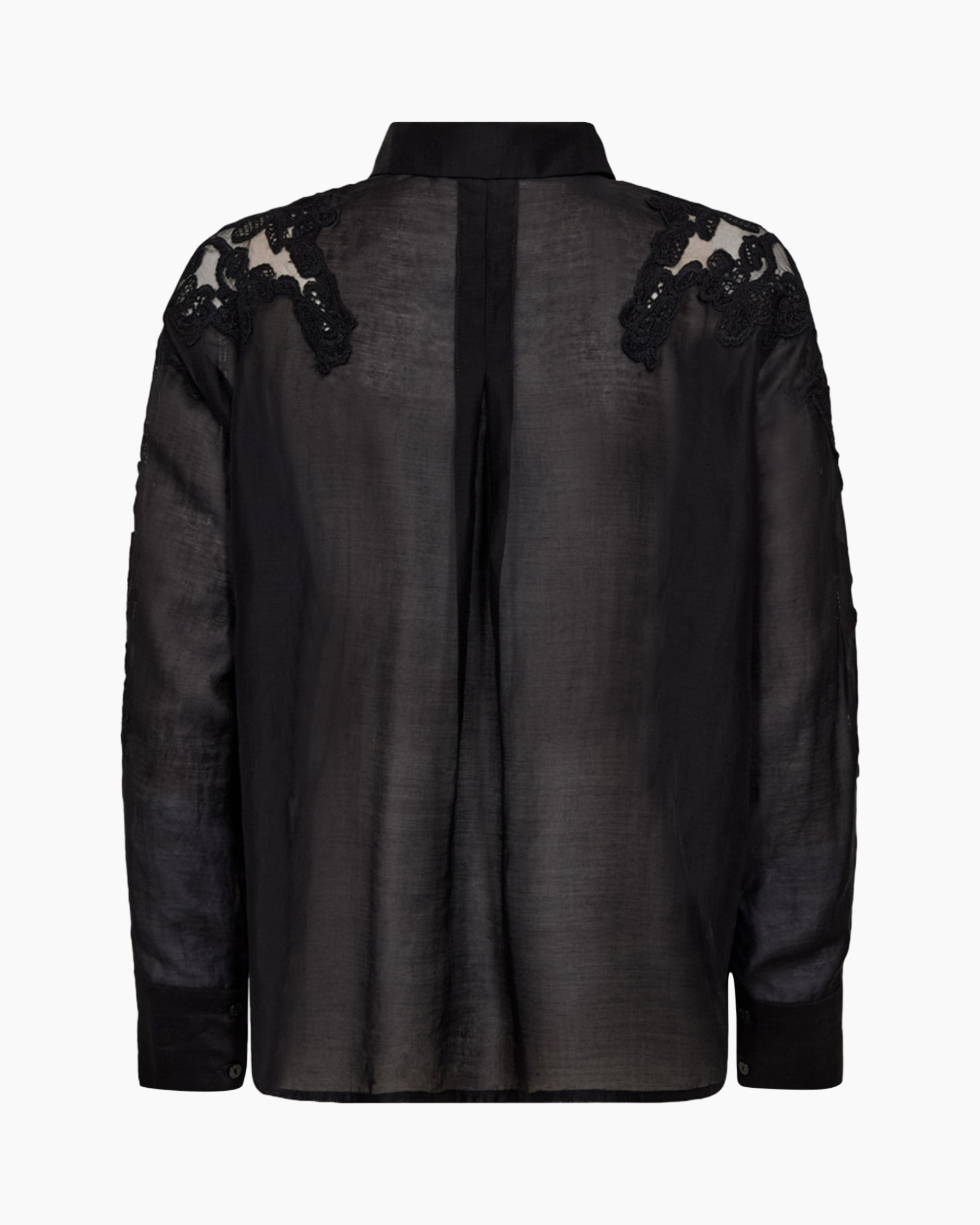 T-shirt Korte Mouw Kawa Embroidery Zwart