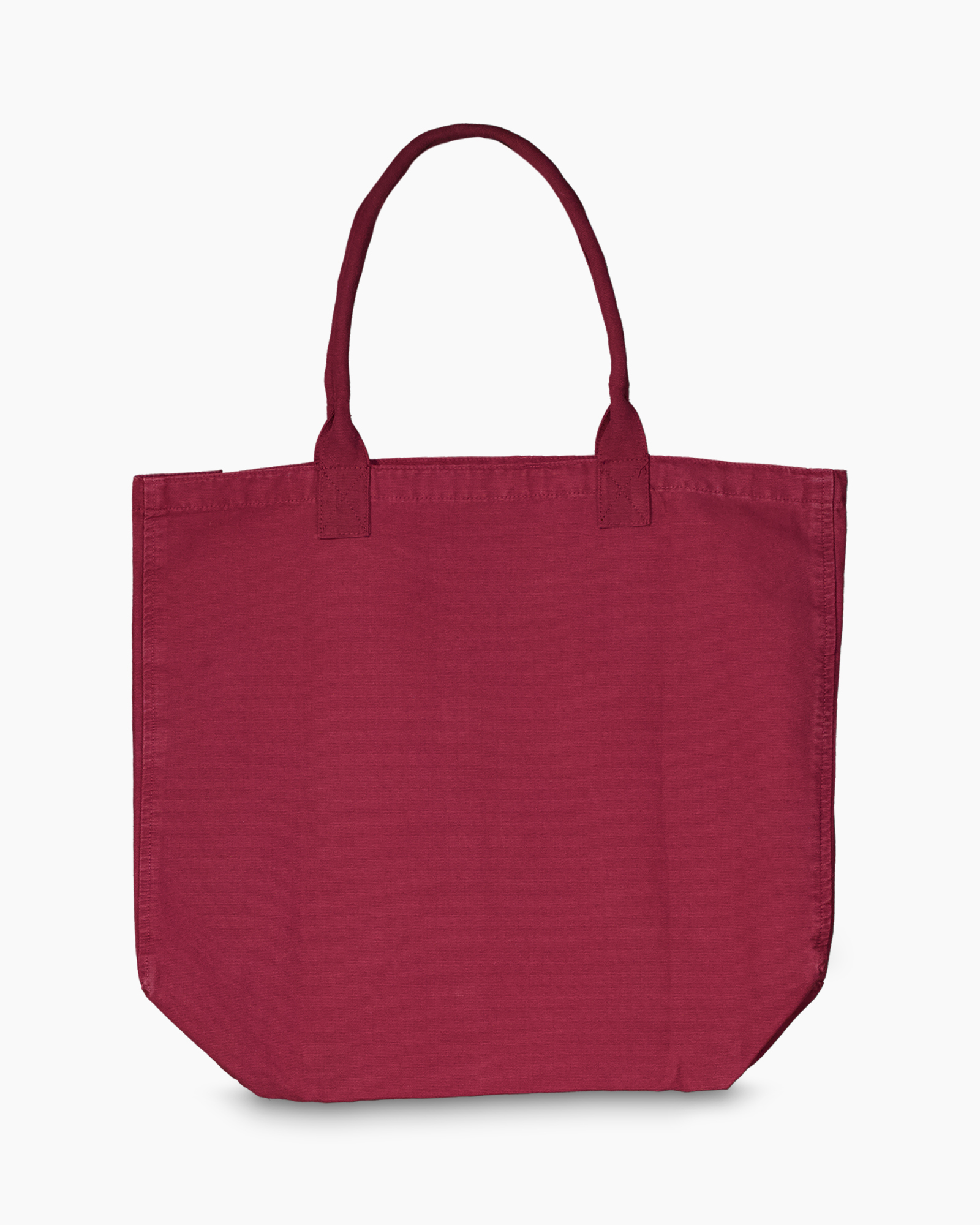 tote tas, canvas tas, rood, twee hengsels, onopgemaakt tas