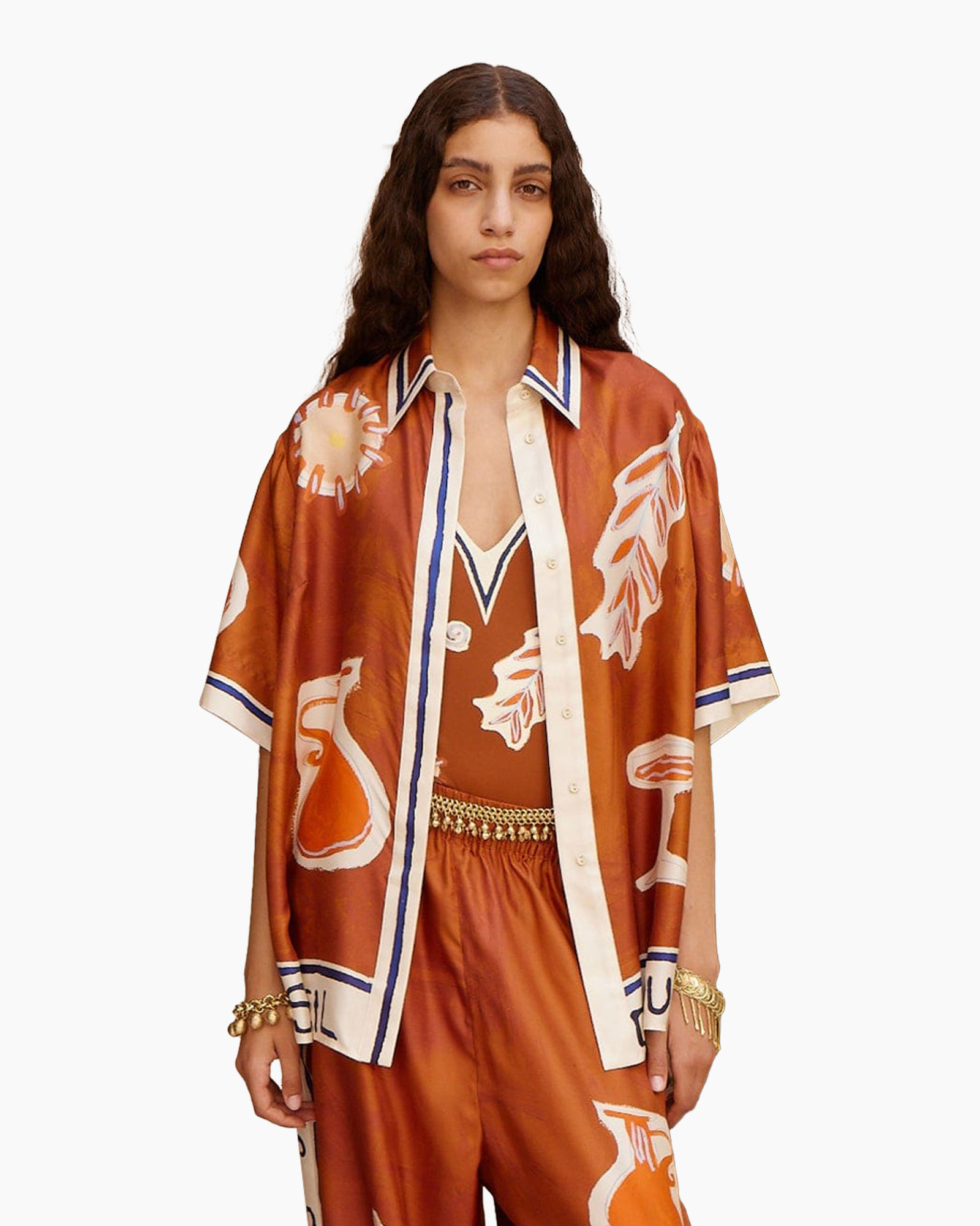 Vest Soleil D'amour Silk Roestbruin