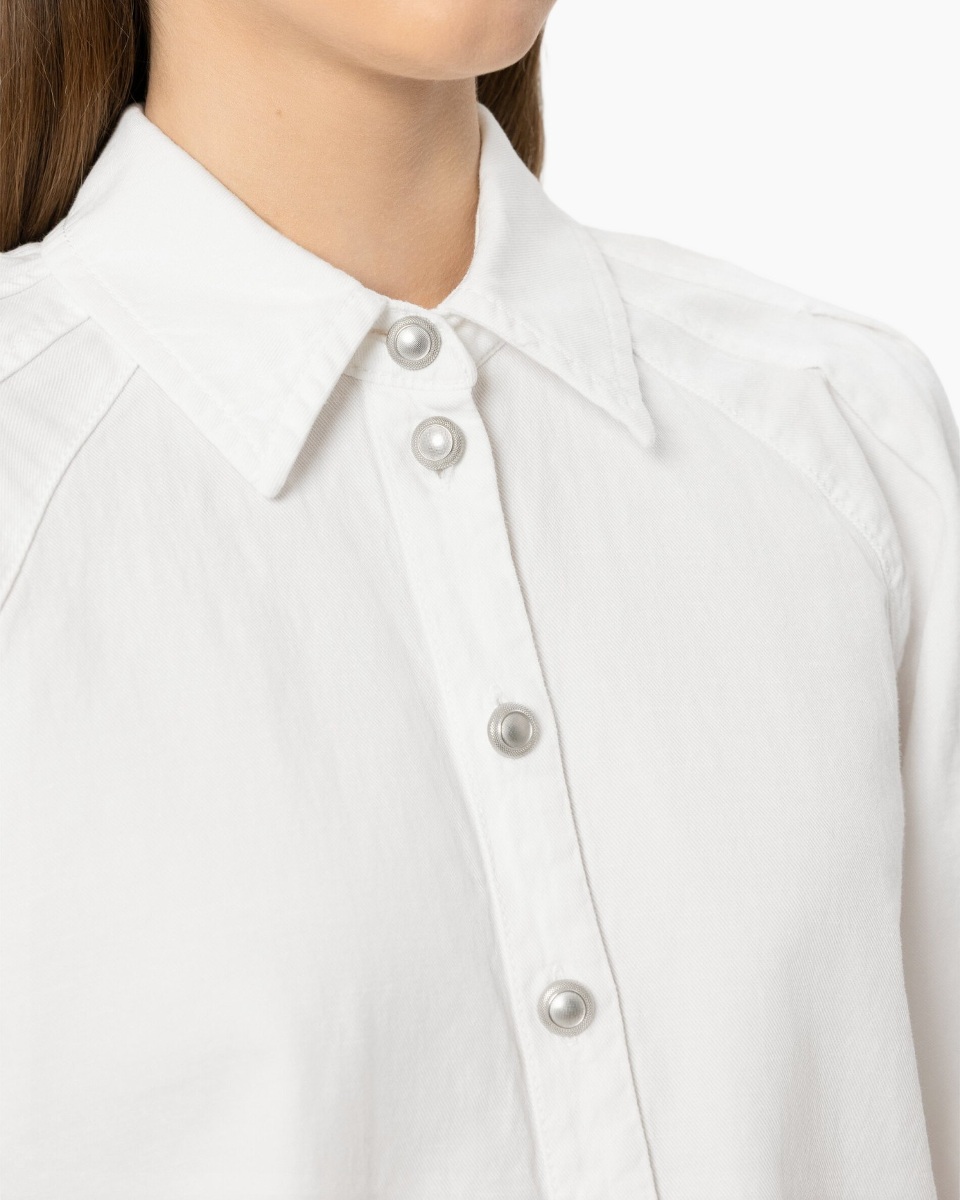 hemd, kraag, knopendown, wit, katoen