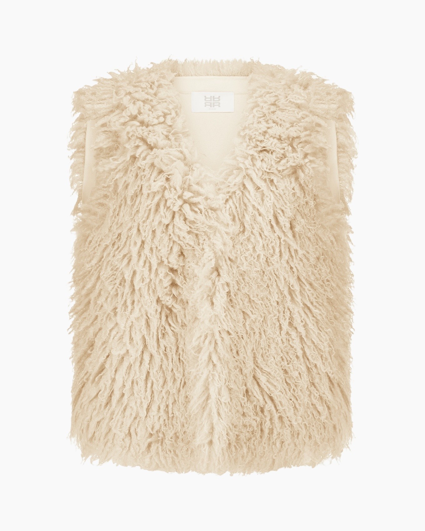 faux fur, vest, beige, sleepveless, textured