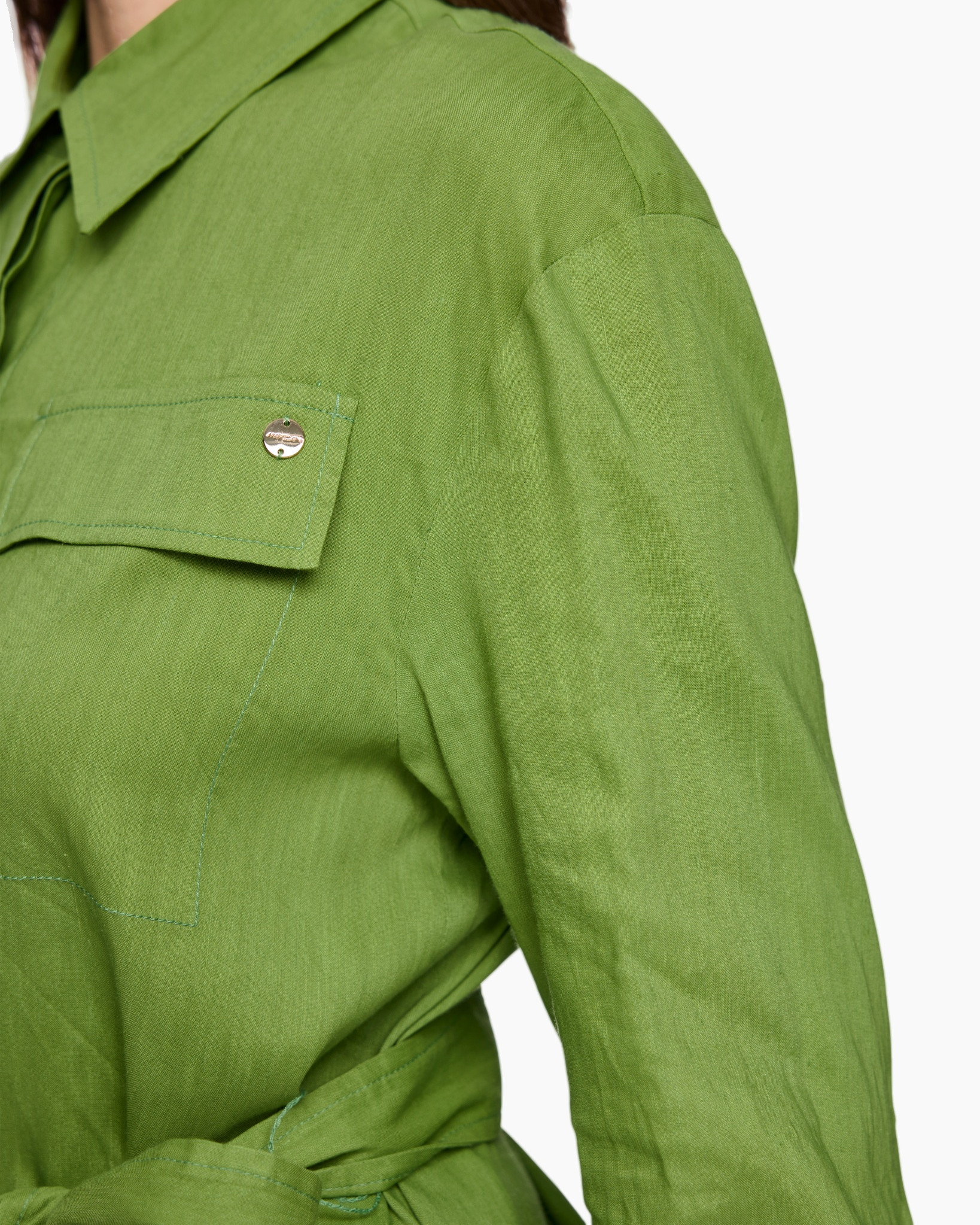 shirt, green, pocket, button, collar