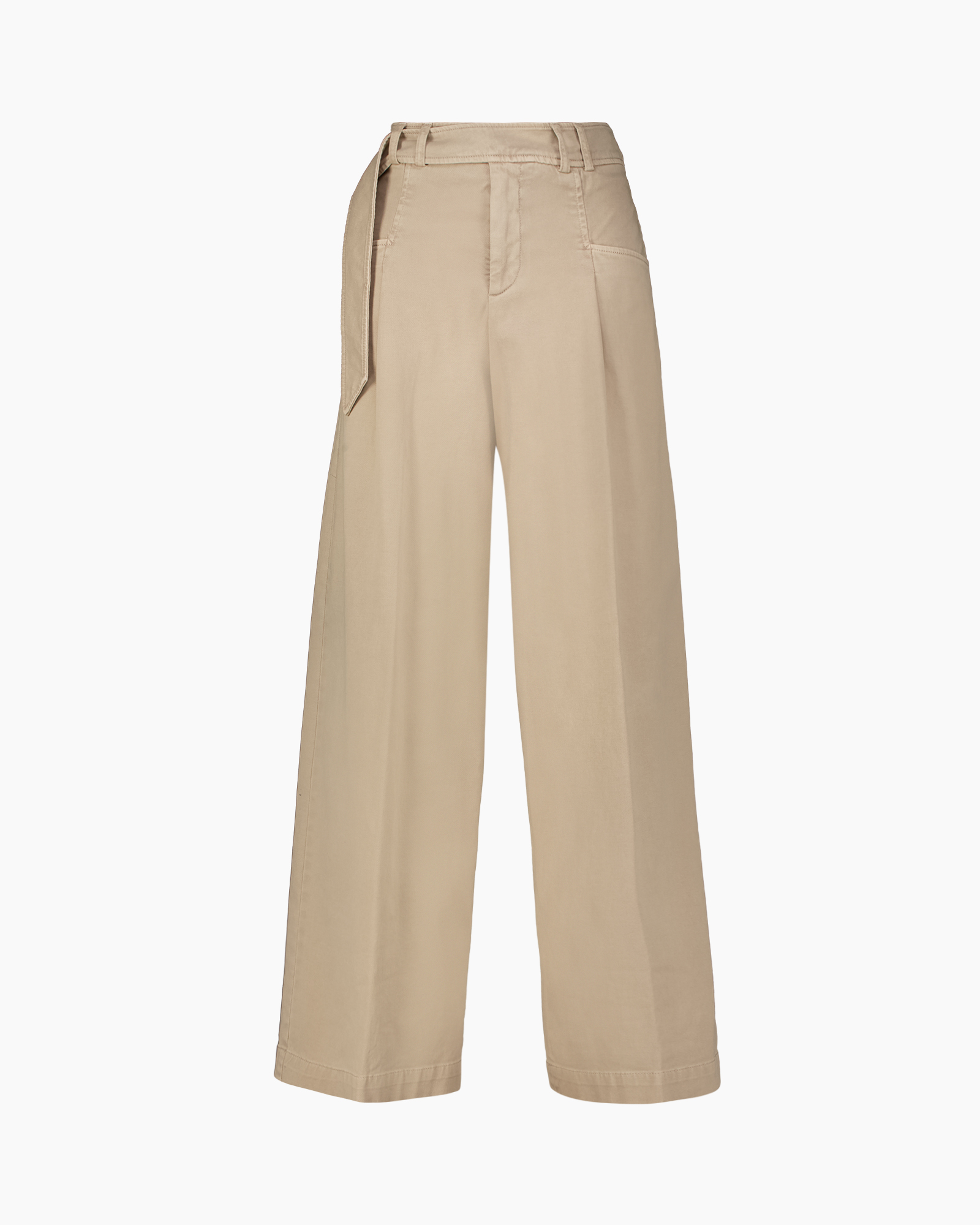 broek, wijdheup, beige, hooge taille, riem