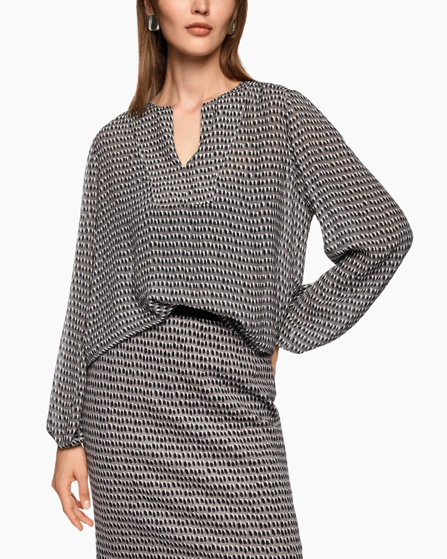 Blouse Zc 51.26 W76 midden grijs