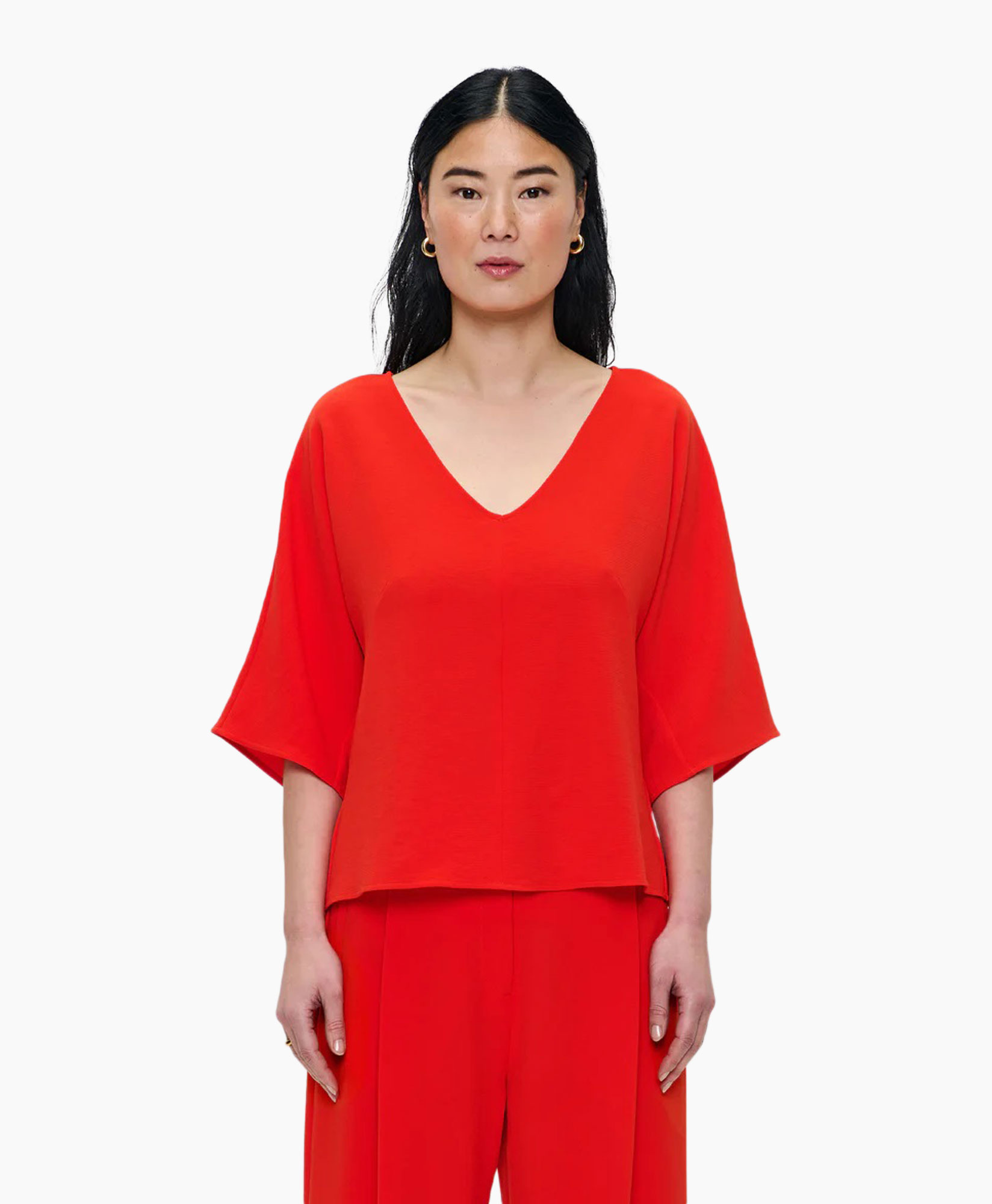 Tuniek V-neck Rood