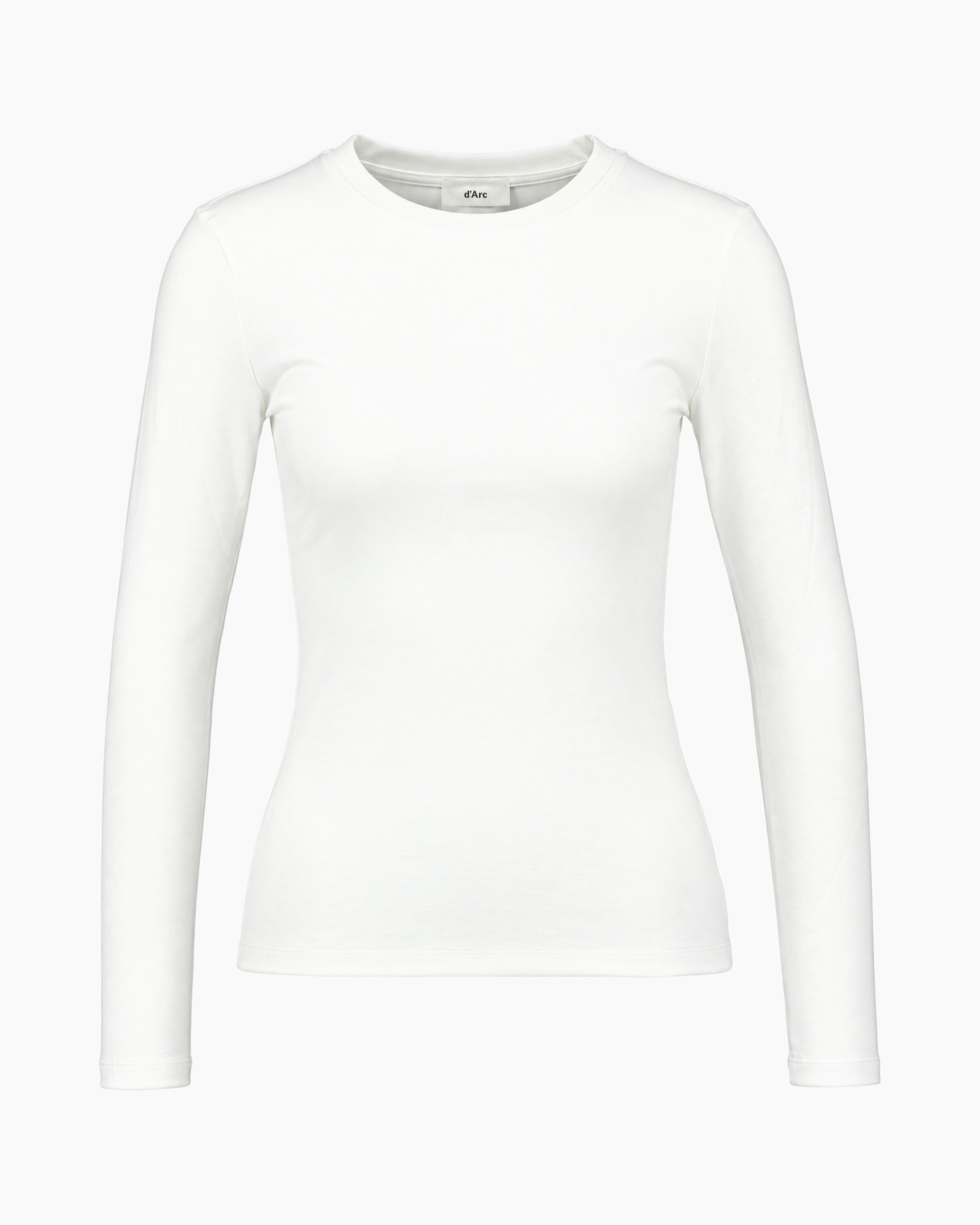 lange mouwen, wit, t-shirt, kraag loshangend, basisslaag