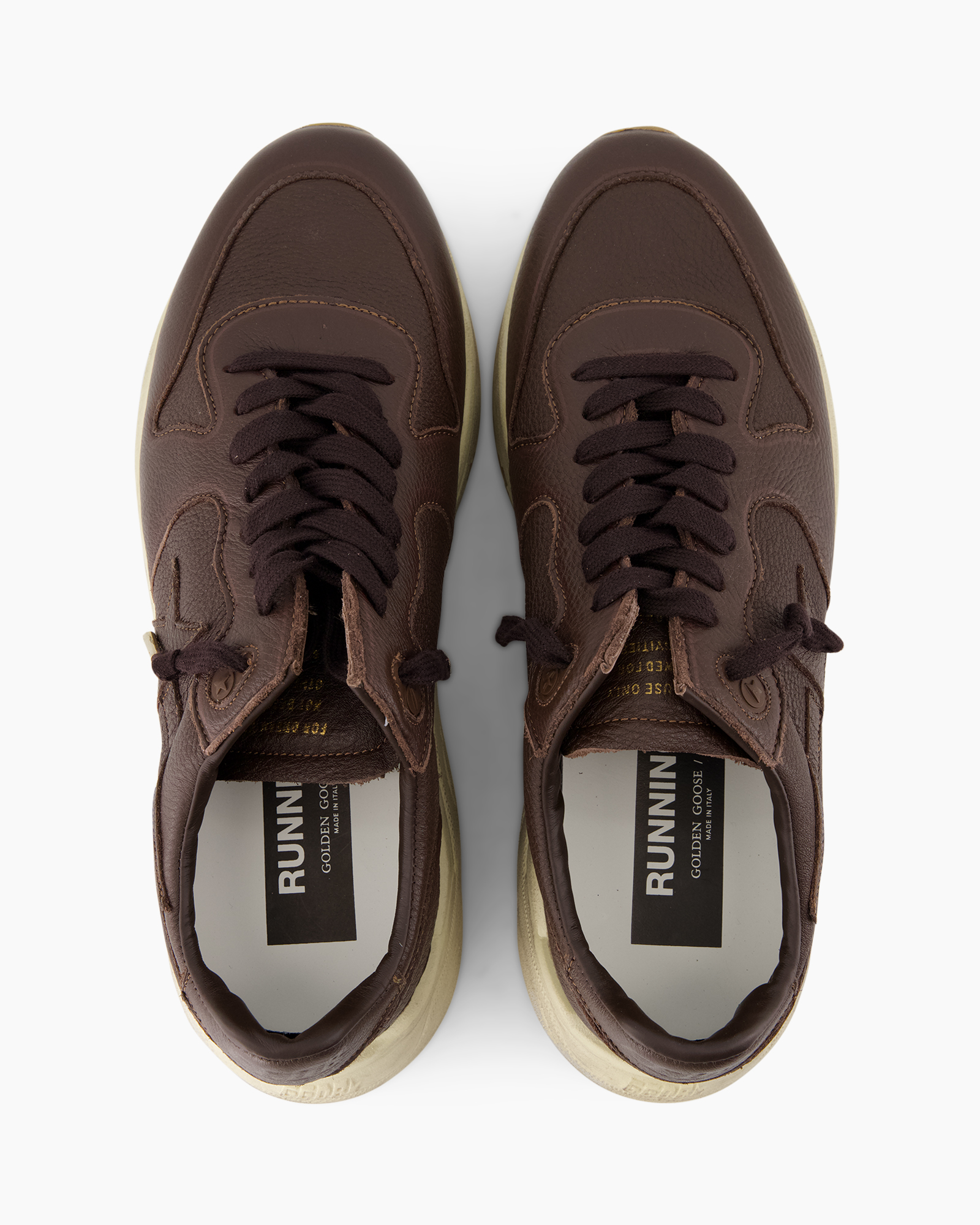 bruin, leer, sneakers, veterschoen, sports