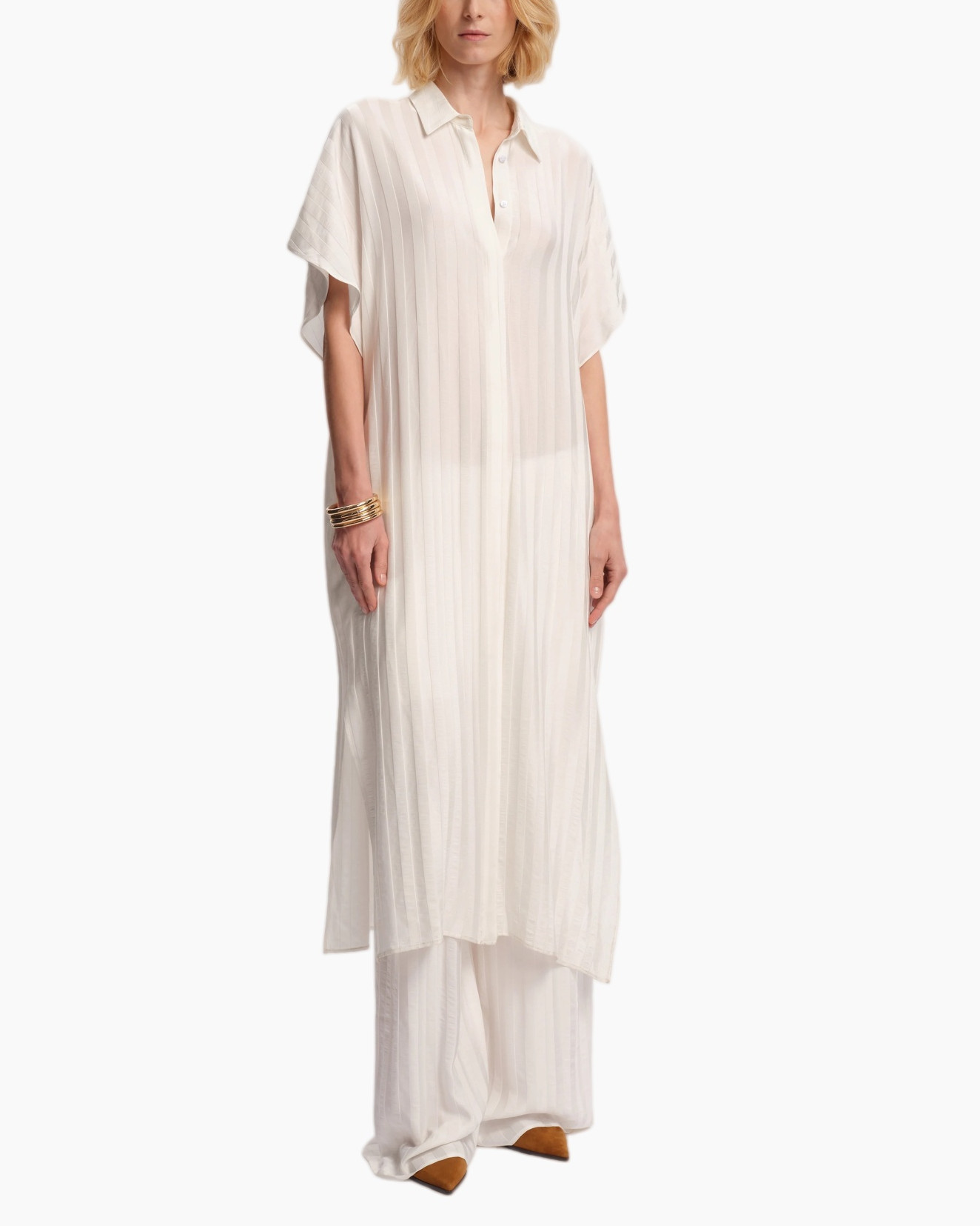 jurk, lange jurk, plooien, wit, laagjes outfit