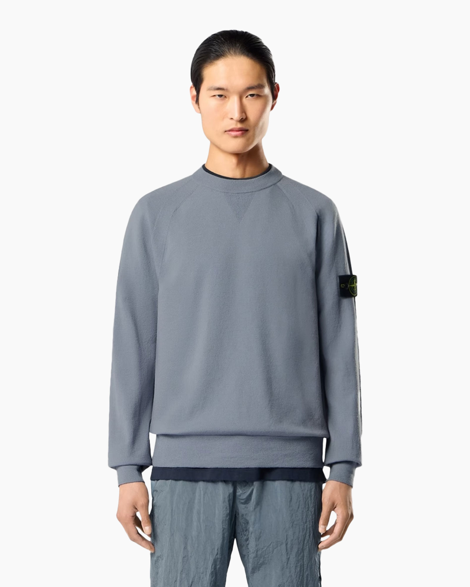 crewover, langermouwen, pullover, lichtblauw, eenvoudig