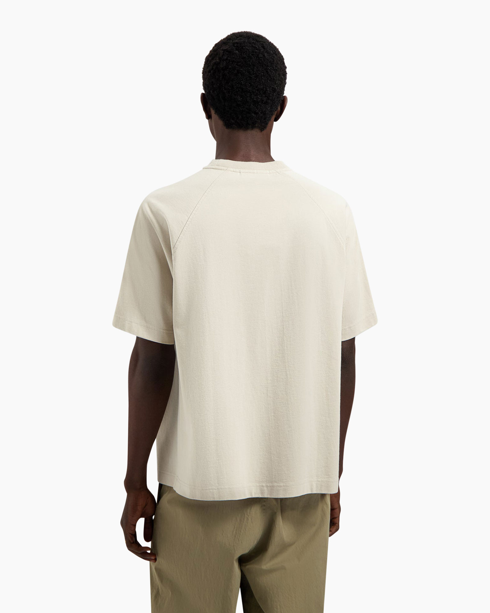 t-shirt, nekhals, korte mouw, beige, basiskleding