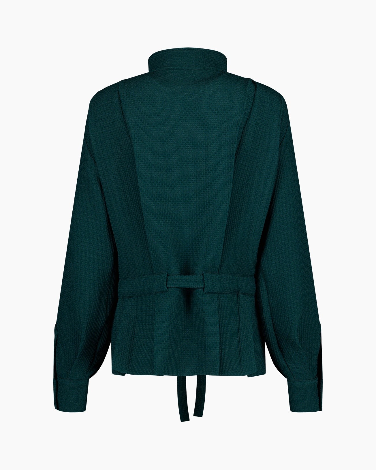 blouse, knopslijtage??, riemce?, langewijde, groen