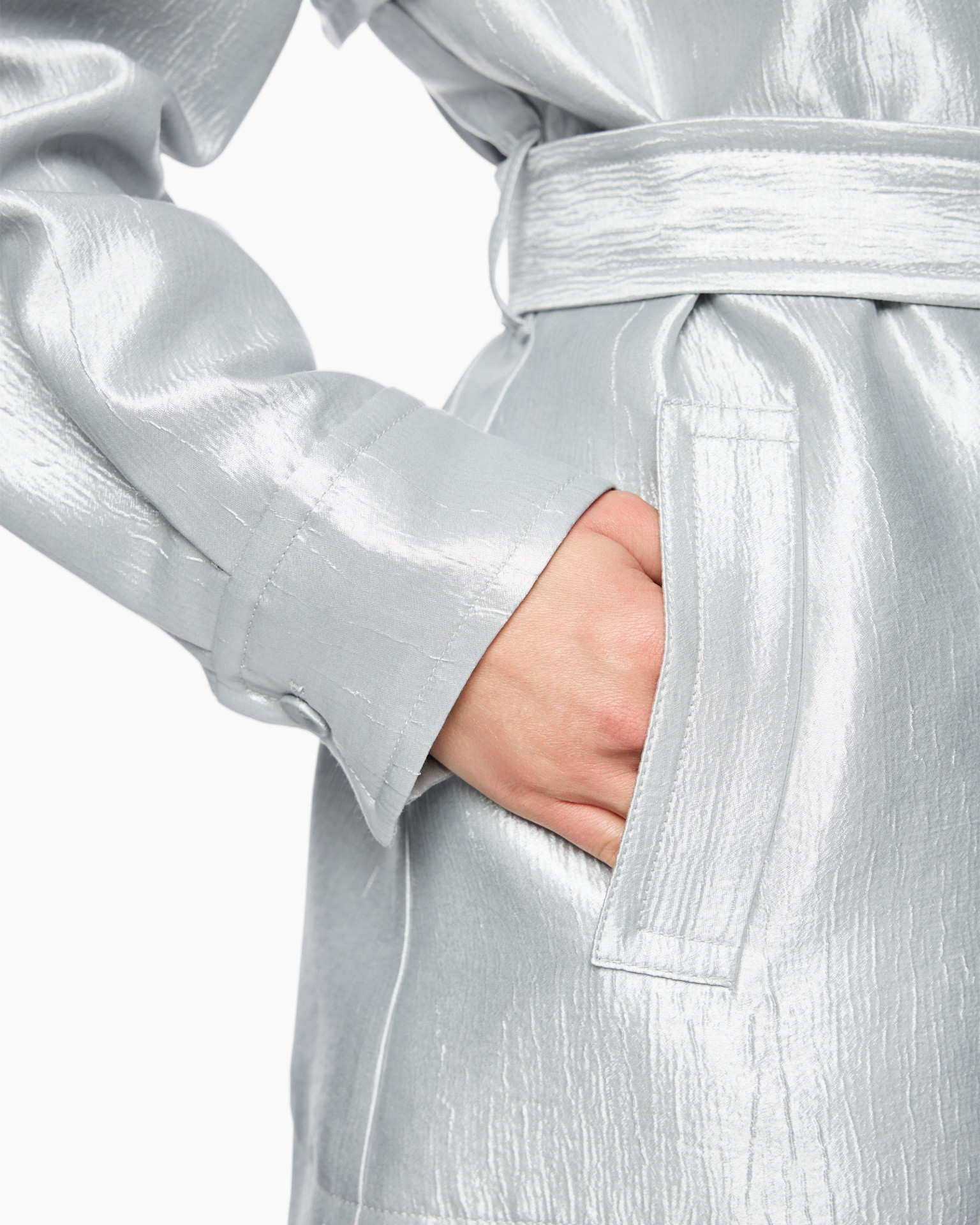 Achterjaags, riem, zak, zilver, glans