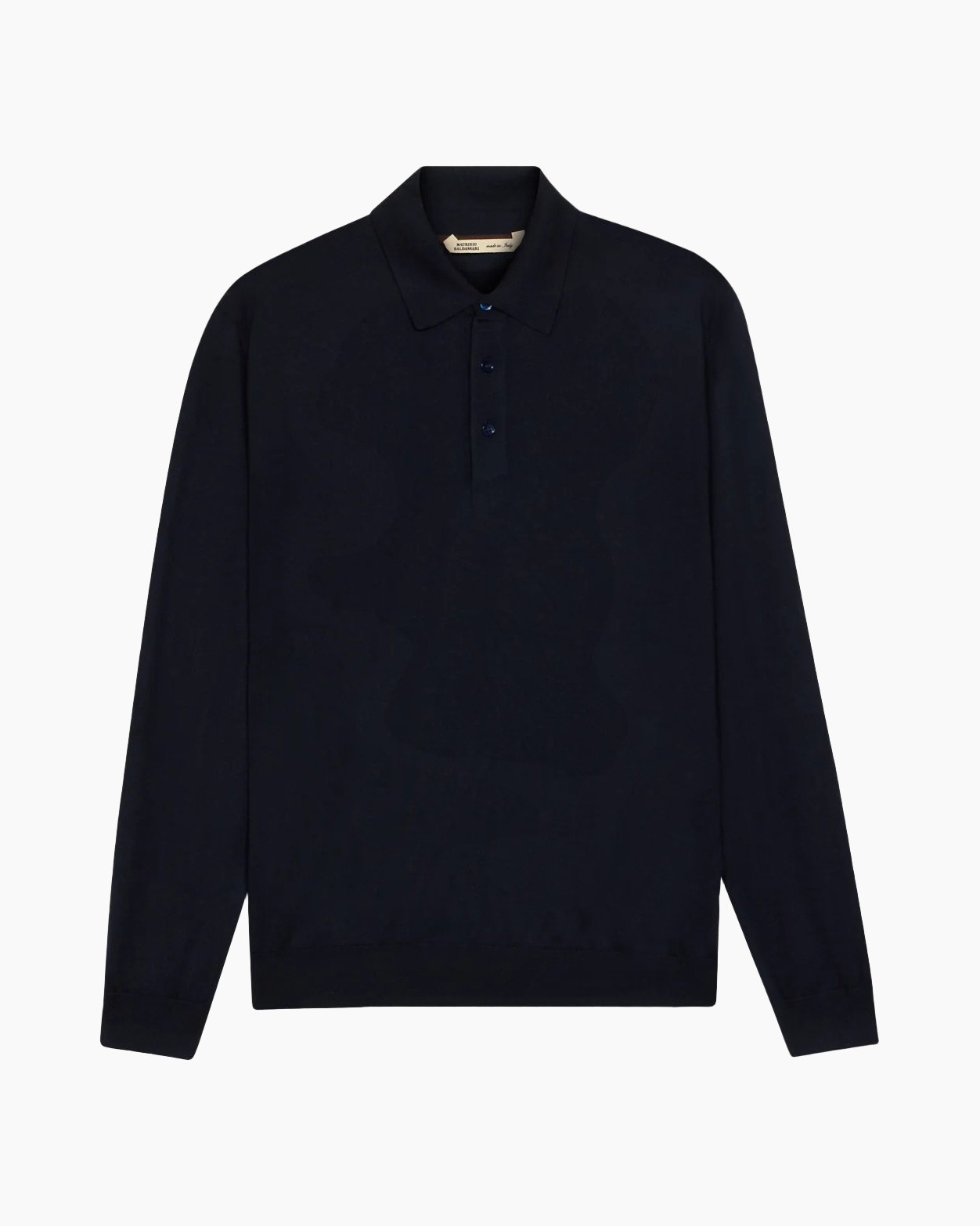 poloshirt, marineblauw polo, lange mouwen polo, brei polo, basis trui