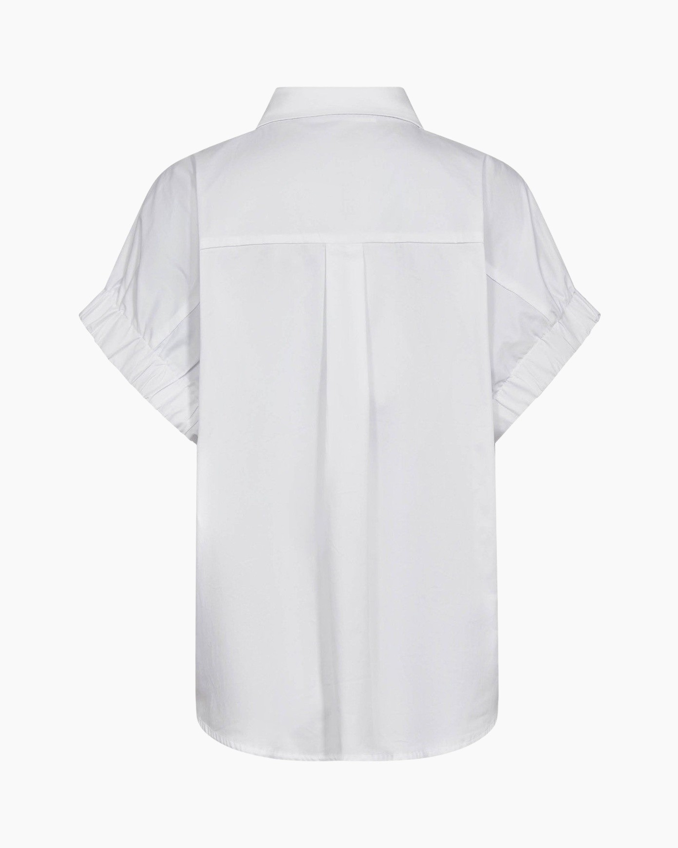 -shirt, wit, knopen-down, korte mouwen, kraag