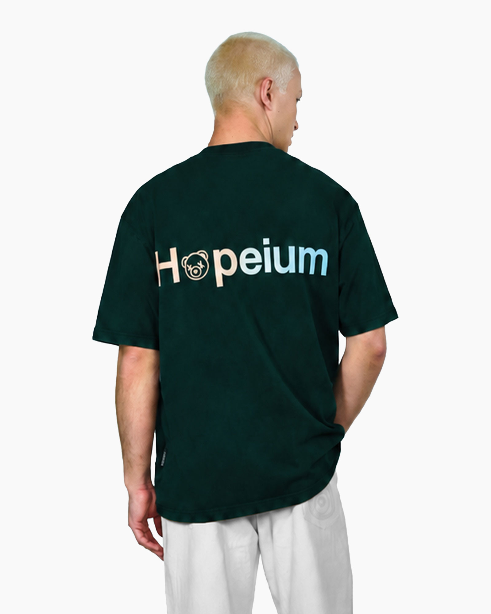 t-shirt, korte mouwen, groen, rond hals, logo tekst