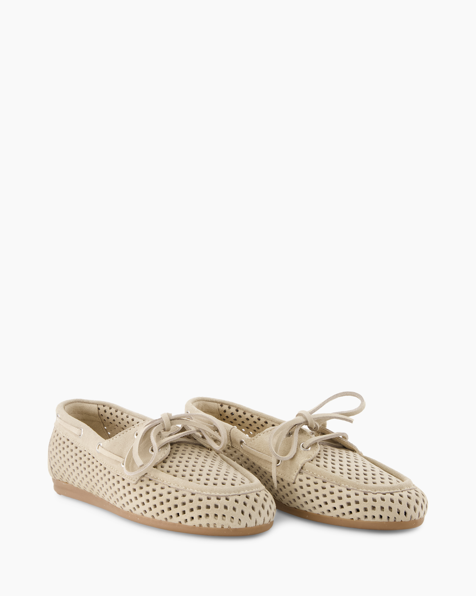 moccasins, loafers, perforated, beige, vetersluiting