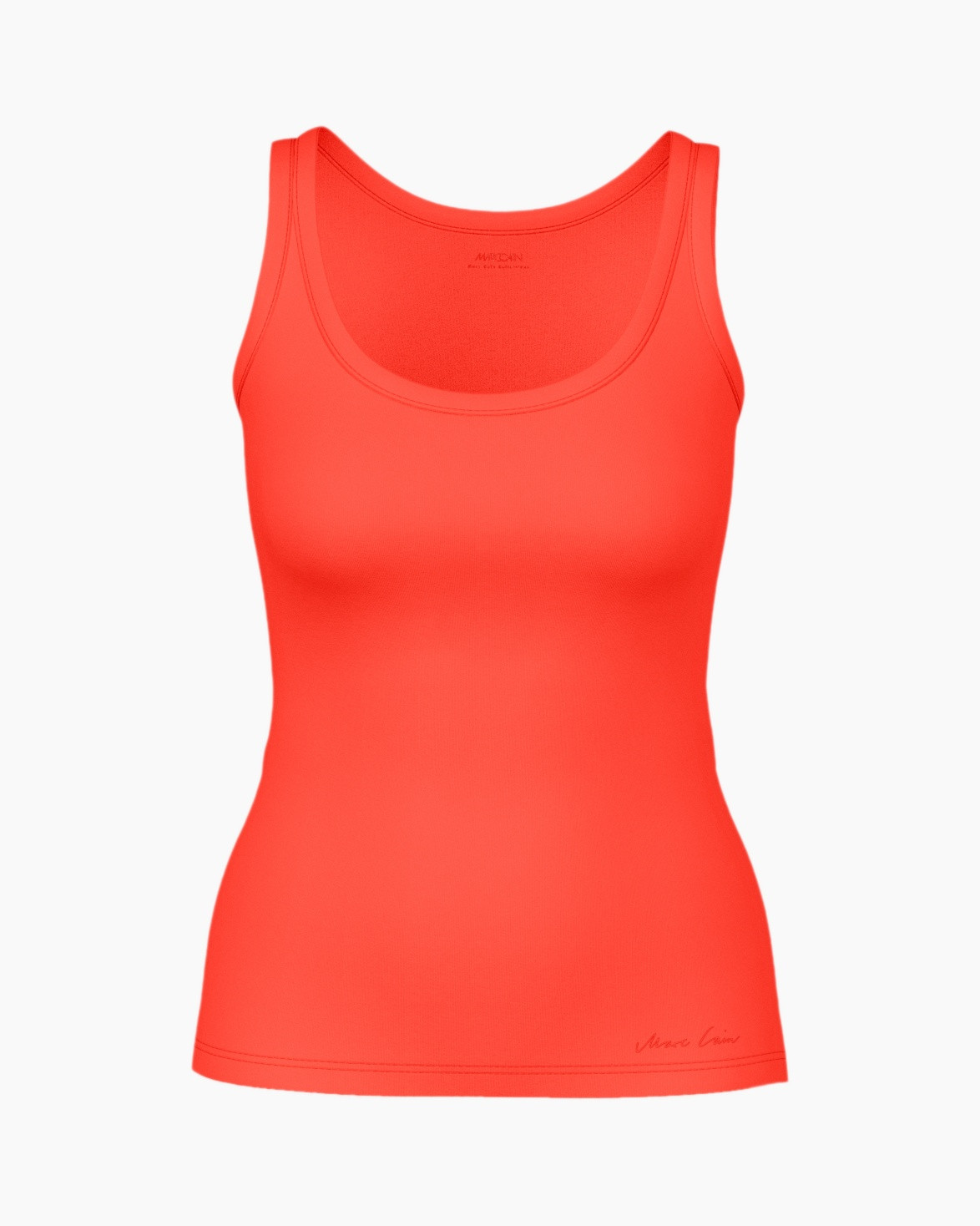 halsband?, tanktop, mouwloos, ribstof, oranje