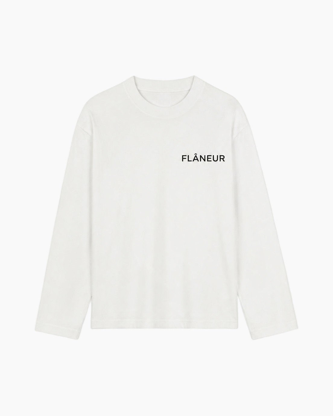 Shirt met lange mouwen, Wit, Ronde hals, Logo op borst