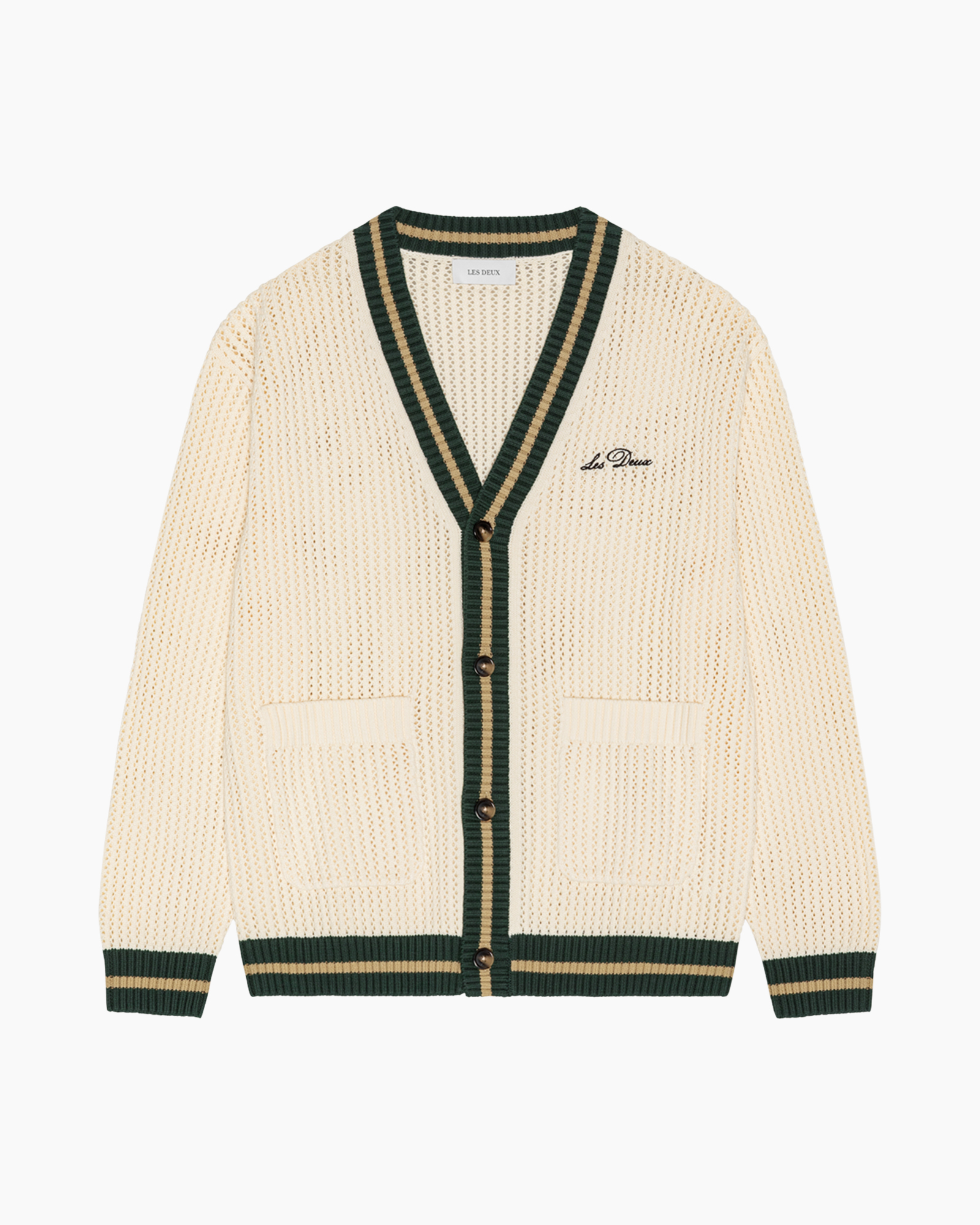cardigan, knit, cream, striped, buttons