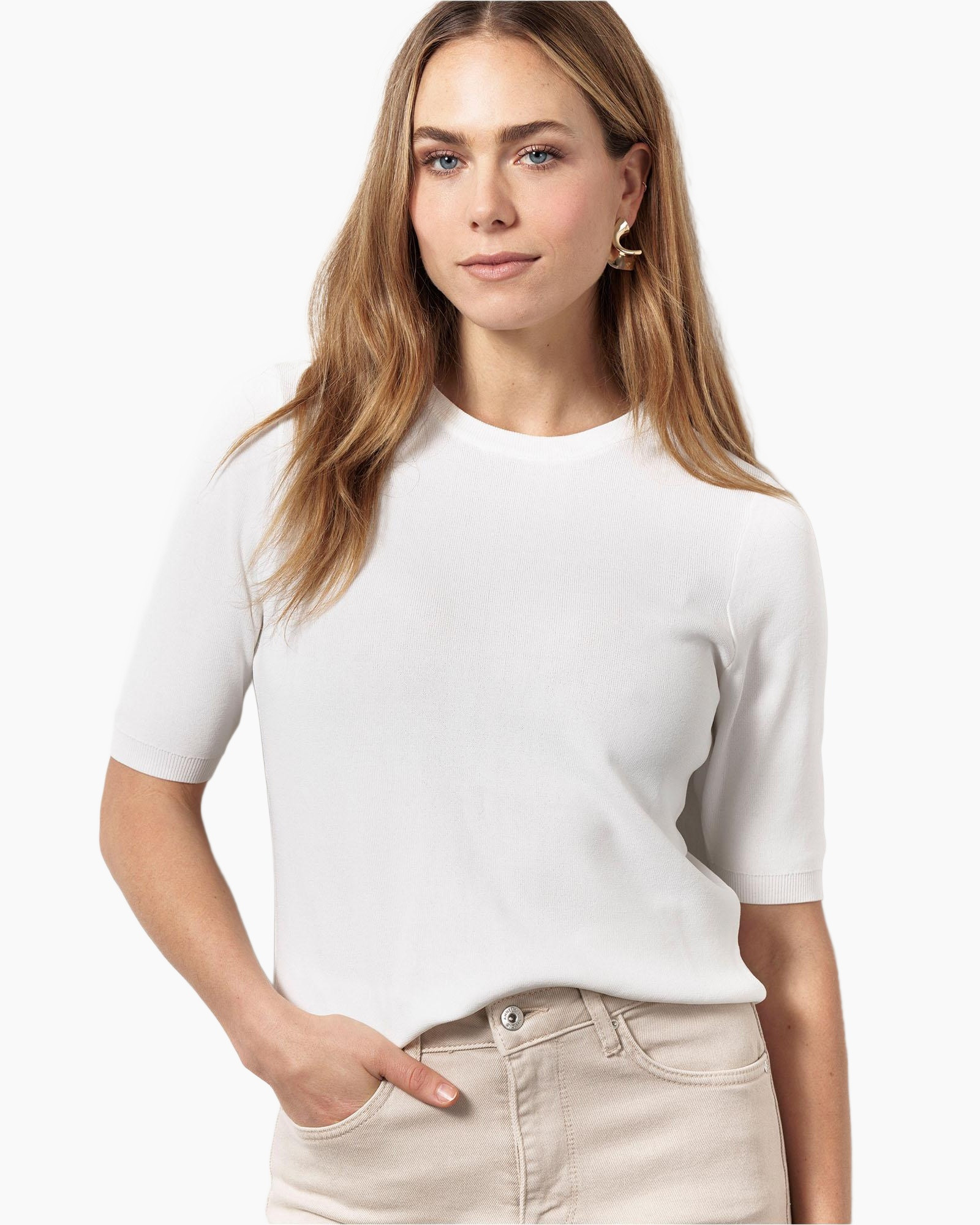 Pullover Lana Ssl Solid Pullover Ecru