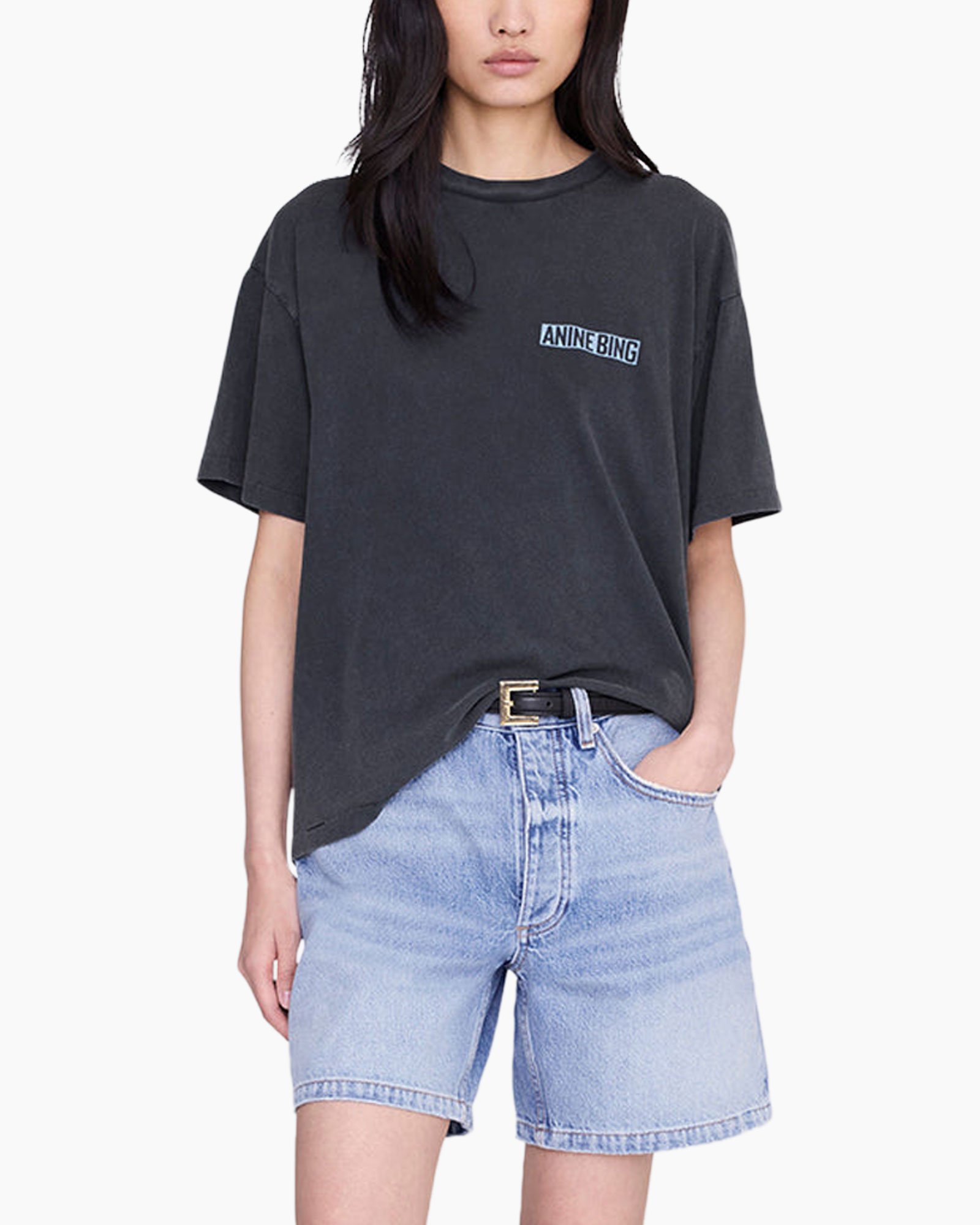 t-shirt, korte mouwen, grafisch, lossere pasvorm, donkergrijs