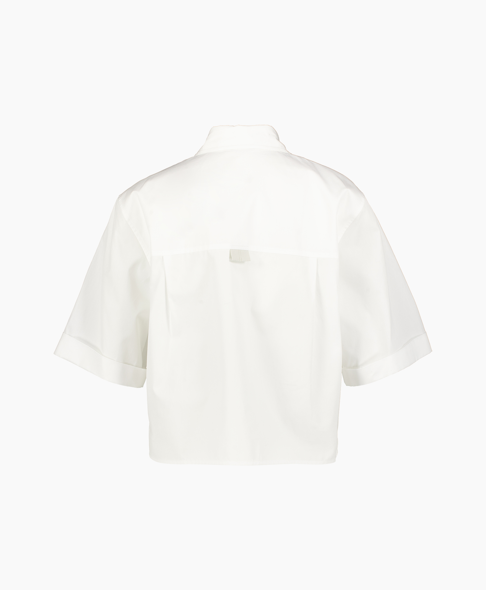 Blouse S/s Button Down W Canvas  Off White