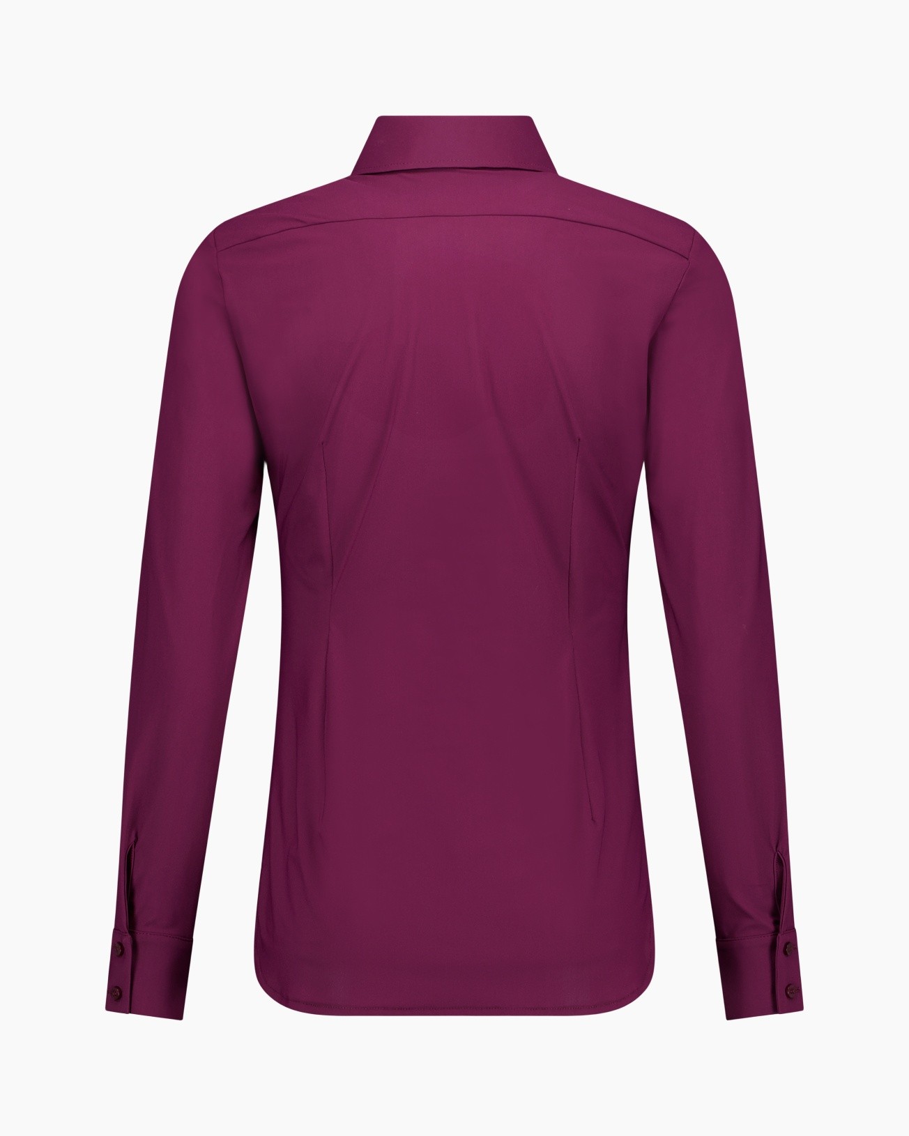 hemd, lange mouw, kraag, magenta, effen kleur