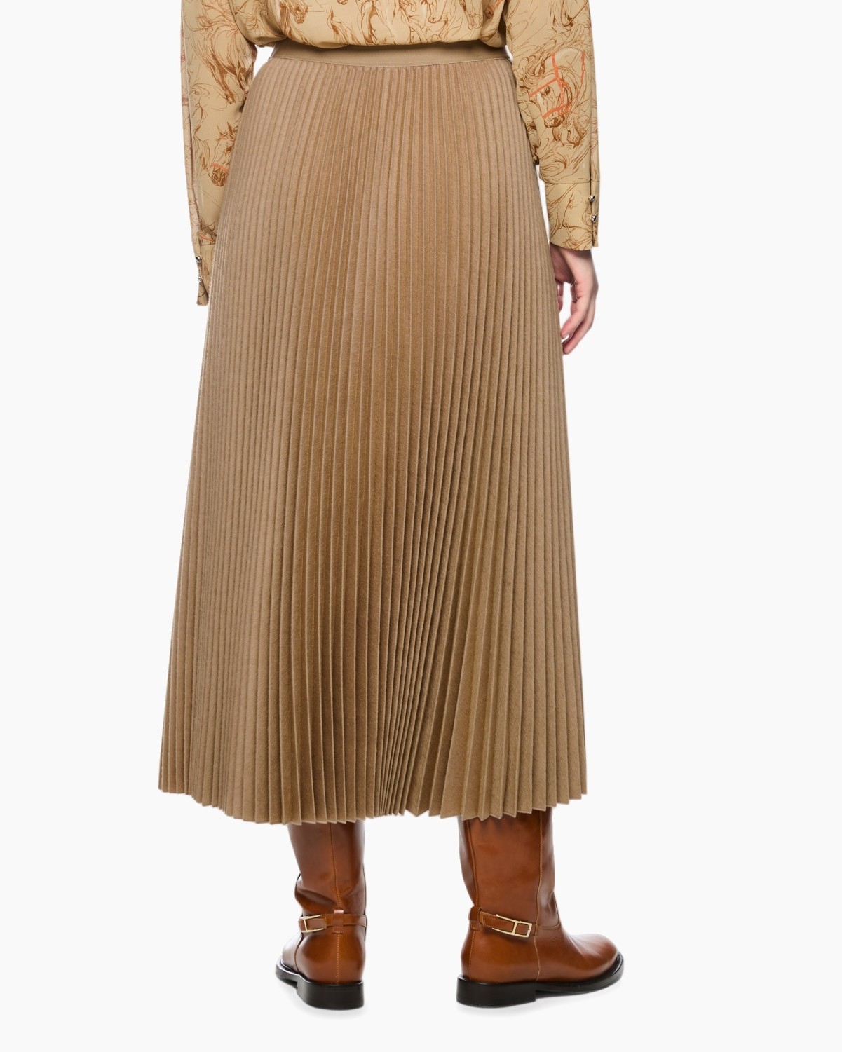 rok, plooien, maxi, camel, laarzen