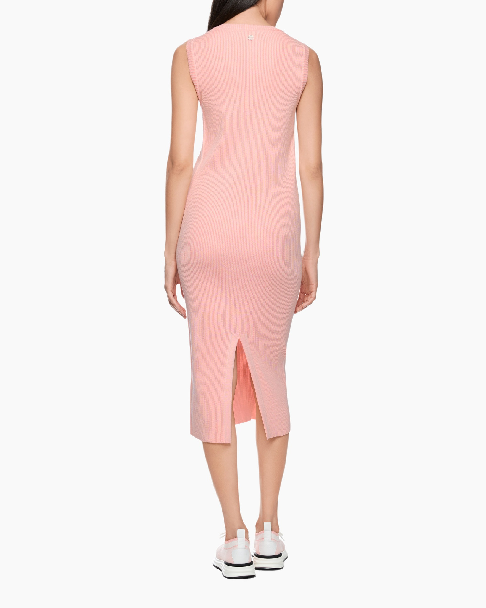 dress, knit dress, midi dress, pink, sleeveless