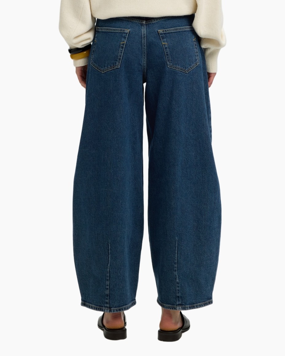broeken, wijd-uitlopende, denim, spijkerbroek, blauw