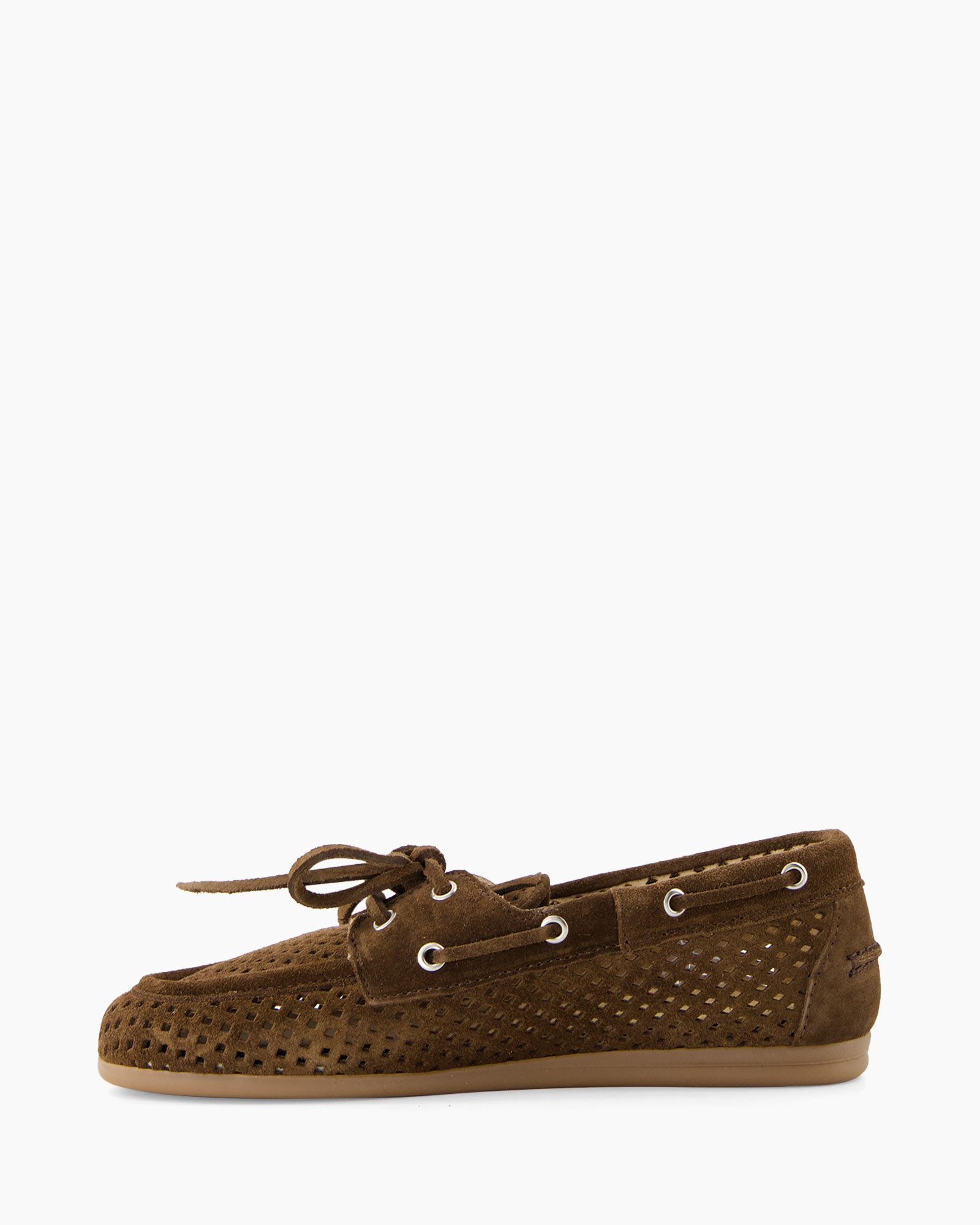moccasin, loafers, perforated, suede, brown